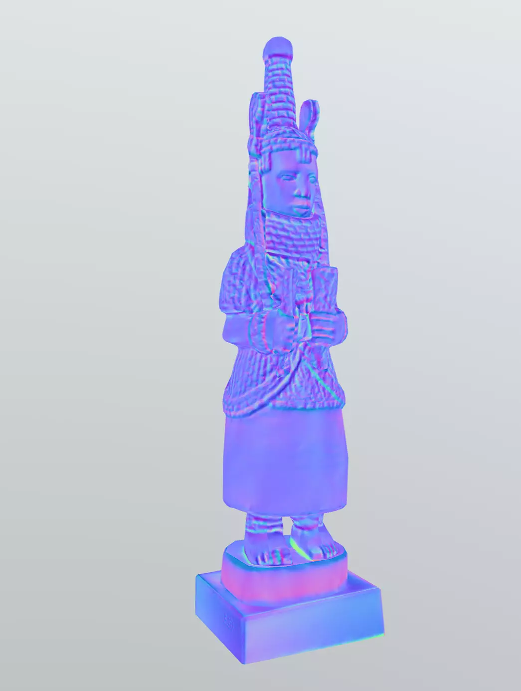 Oba of Benin Statue Low-poly 3D model_17