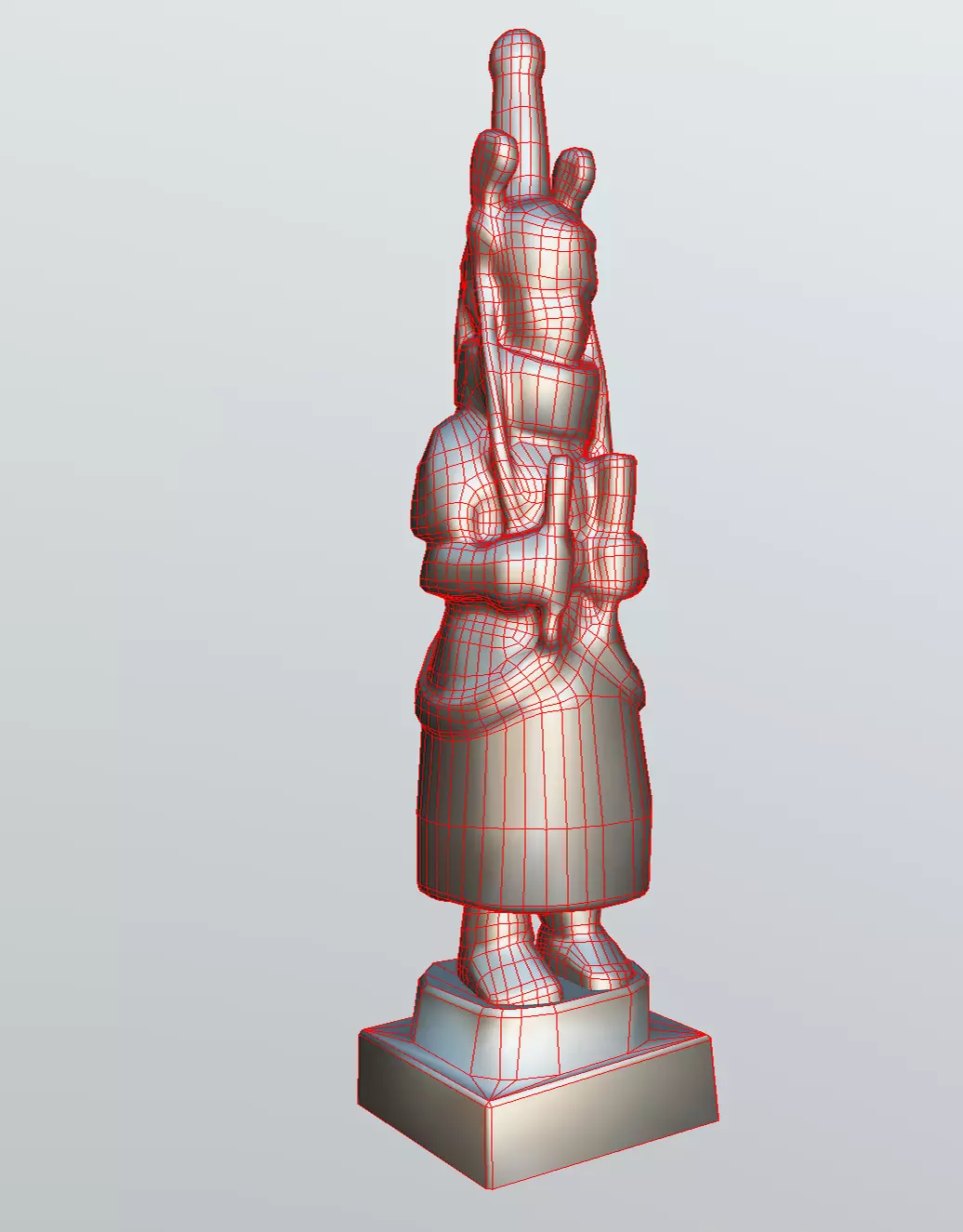 Oba of Benin Statue Low-poly 3D model_12