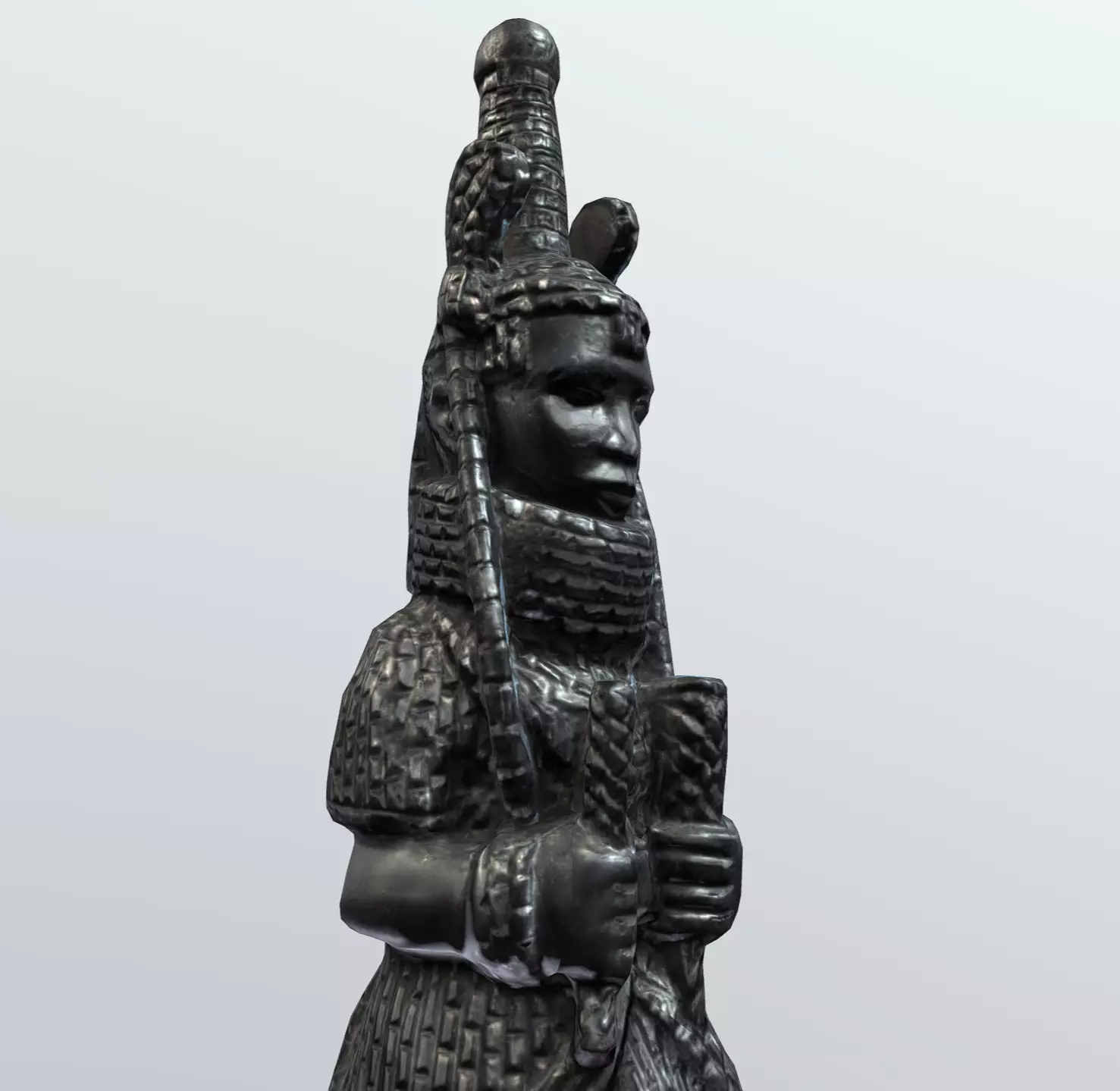 Oba of Benin Statue Low-poly 3D model_7