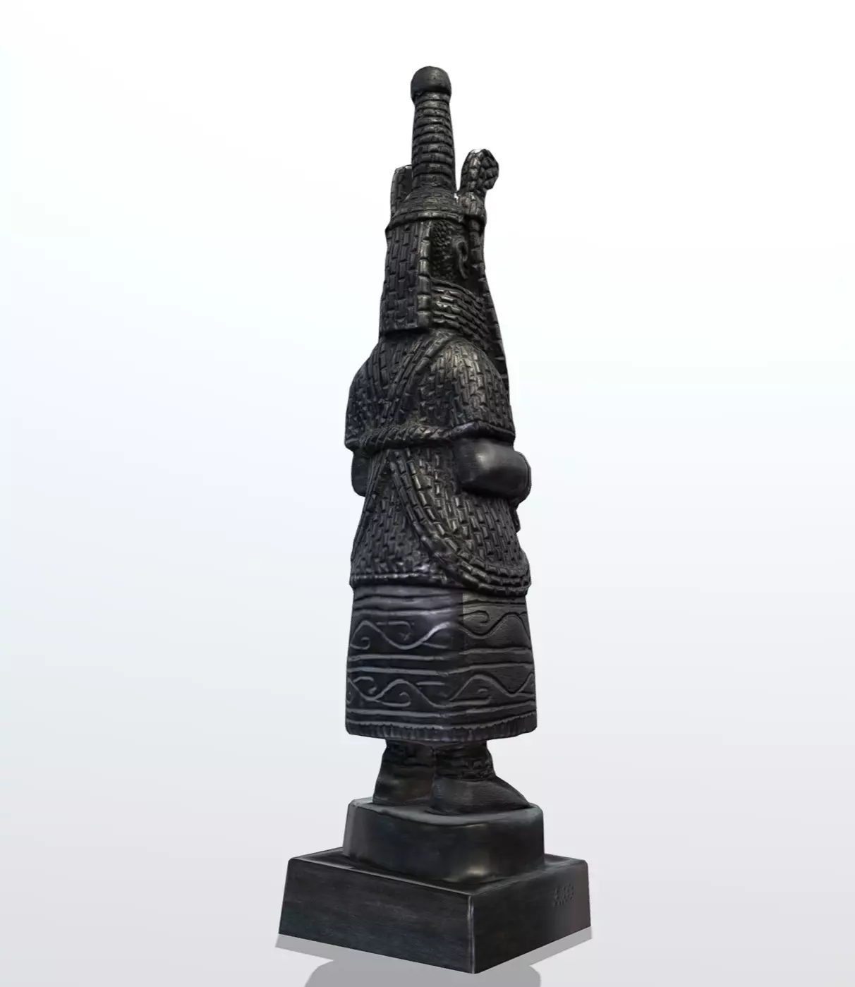 Oba of Benin Statue Low-poly 3D model_5