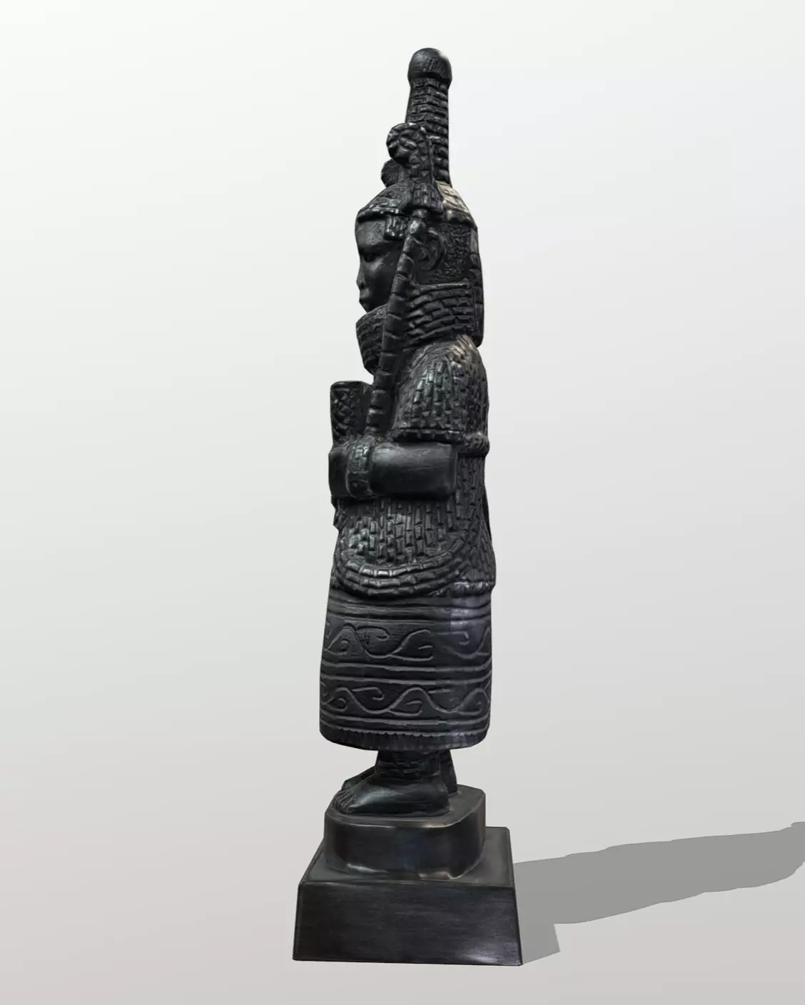 Oba of Benin Statue Low-poly 3D model_3