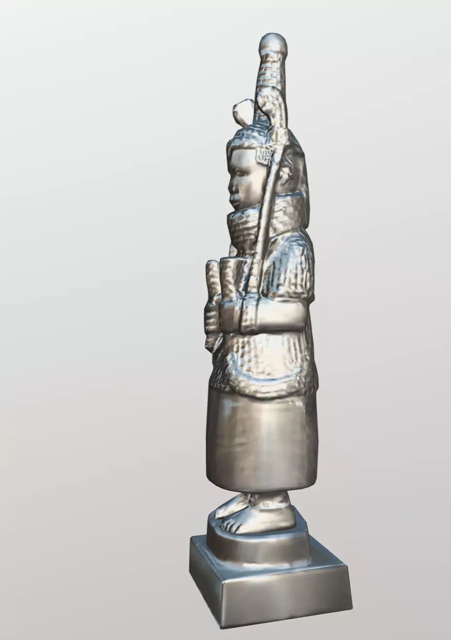 Oba of Benin Statue Low-poly 3D model_14