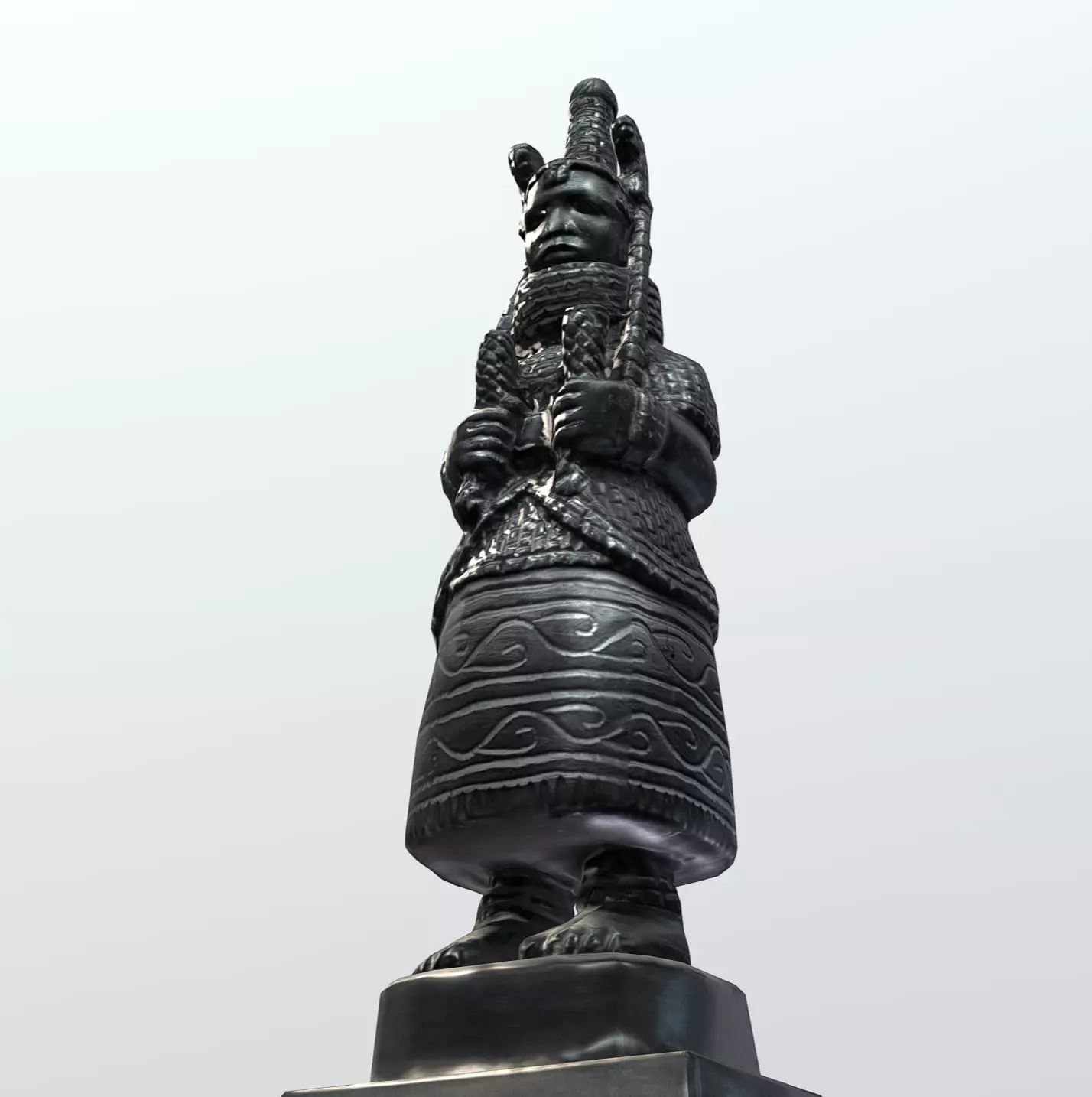 Oba of Benin Statue Low-poly 3D model_9