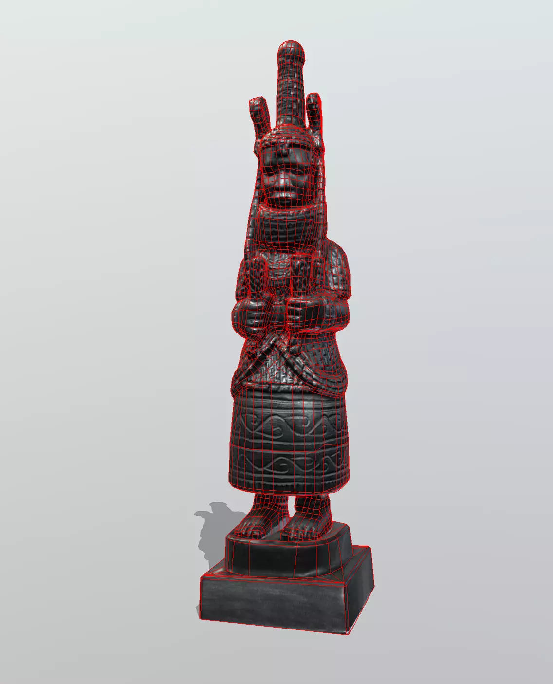 Oba of Benin Statue Low-poly 3D model_10