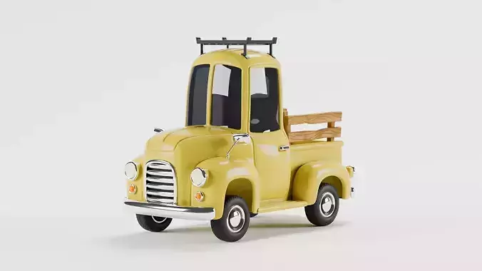 Cartoon Vintage Pickup Truck