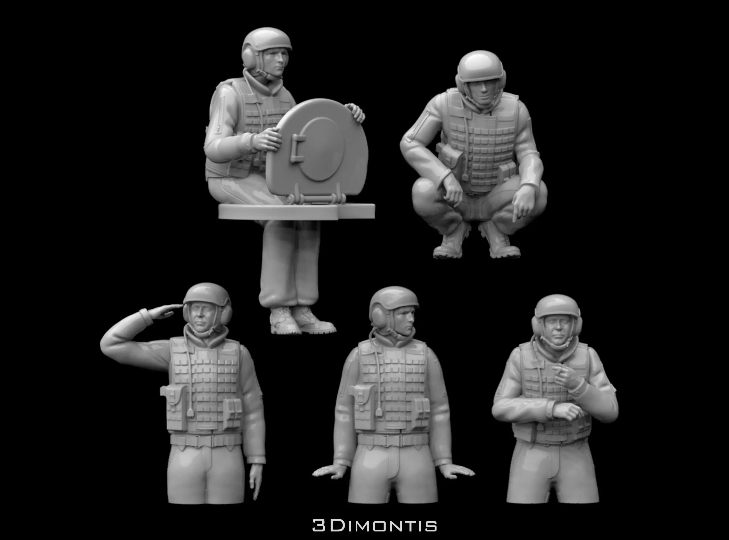 Russian Tank Crew 3D print model_0