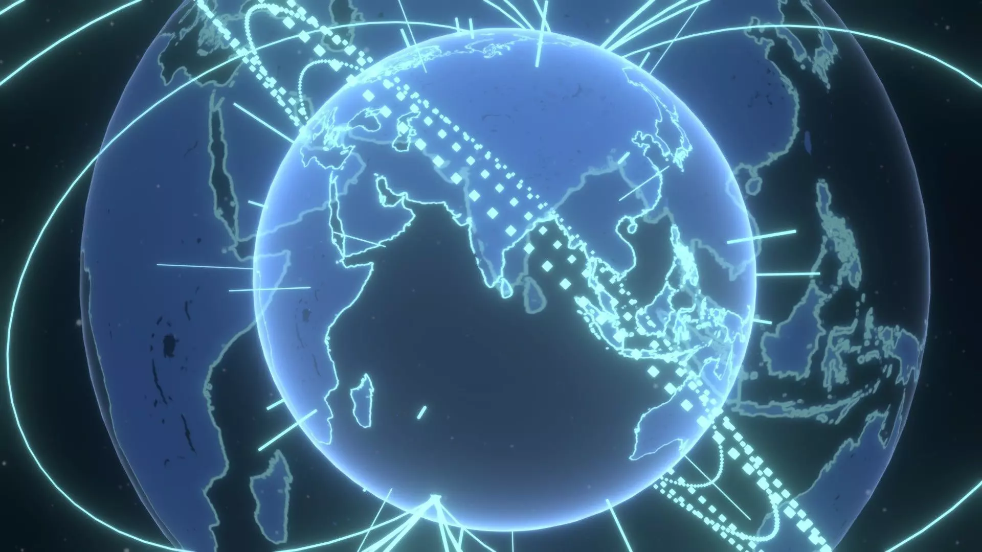 Animated Hologram Planet Earth No 4 With 50 Sci-Fi Music Tracks Low-poly 3D model_10