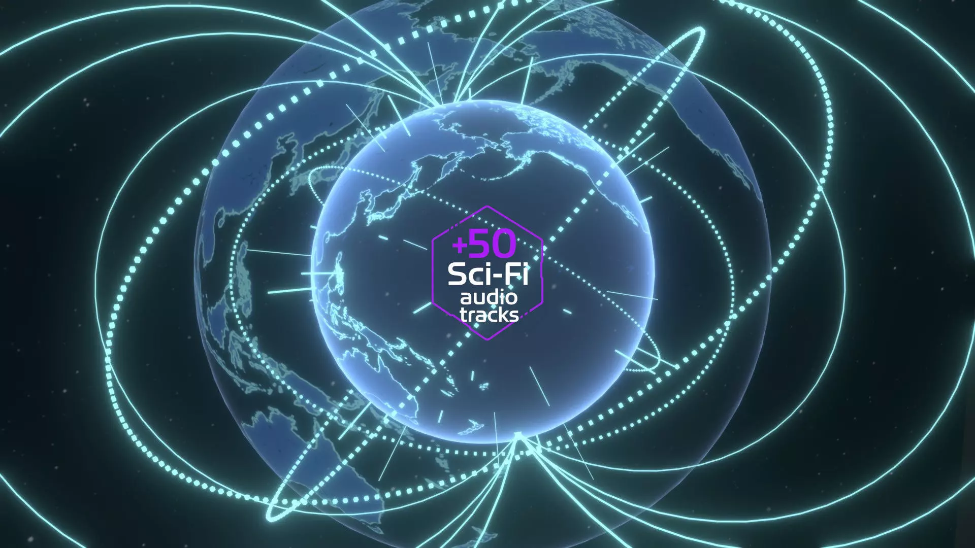 Animated Hologram Planet Earth No 4 With 50 Sci-Fi Music Tracks Low-poly 3D model_0