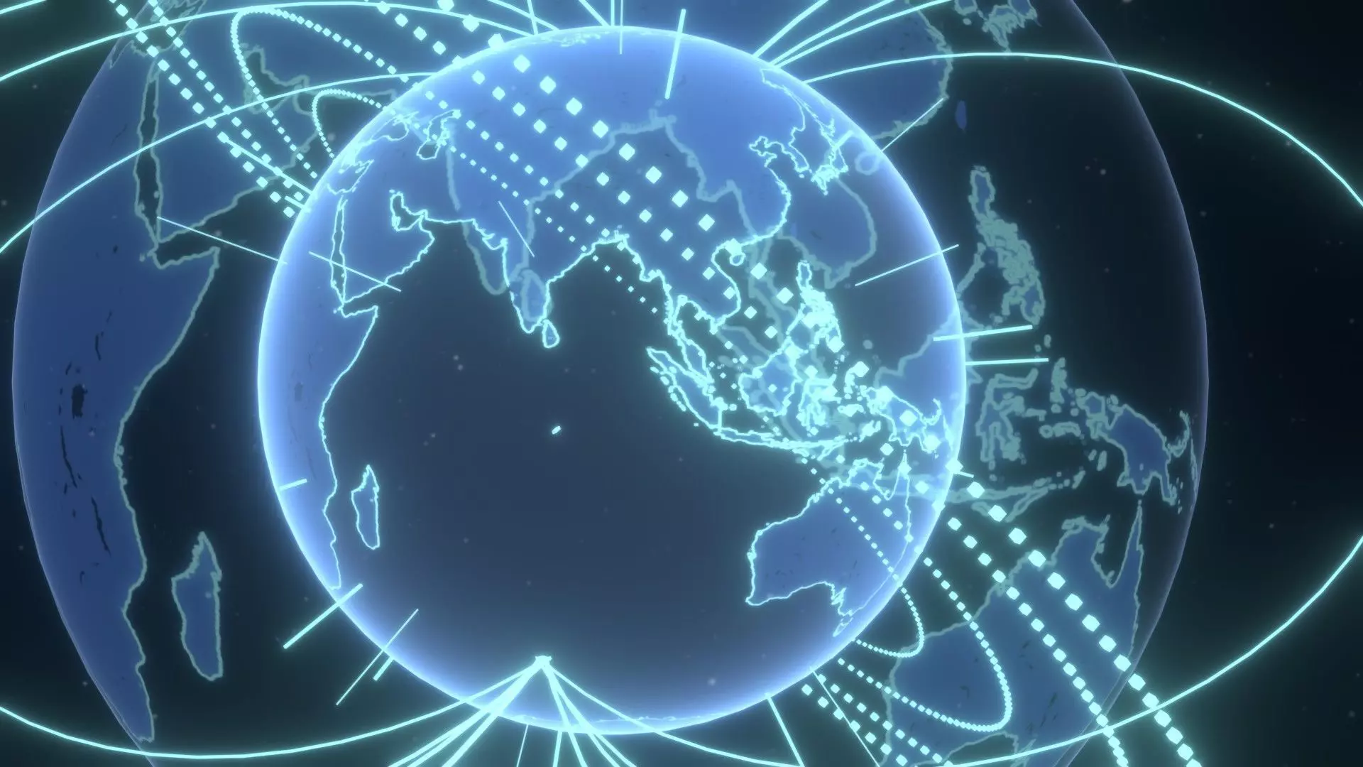 Animated Hologram Planet Earth No 4 With 50 Sci-Fi Music Tracks Low-poly 3D model_14