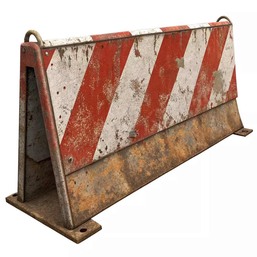 Rusty Construction Barrier 3D Model 3D model_0