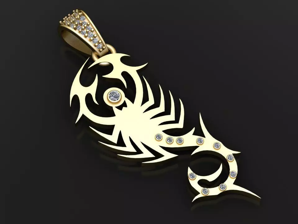 Tribal Flame Diamond Pendant 3D print model