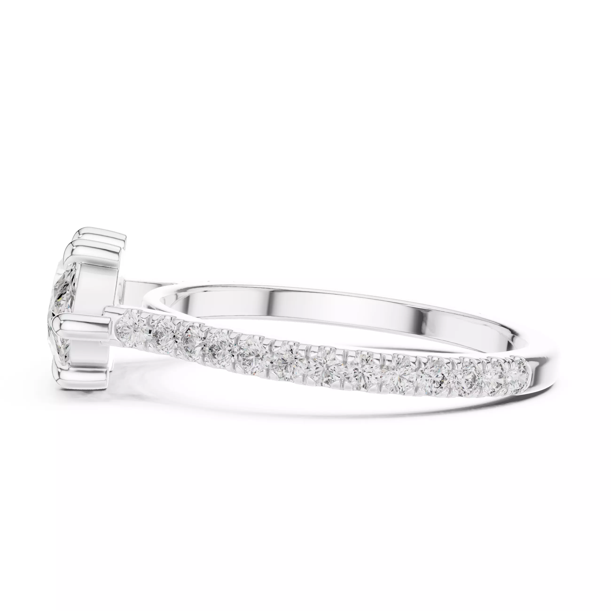 East West Marquise Cut Engagement Wedding Ring 3DM STL Video 3D print model_11