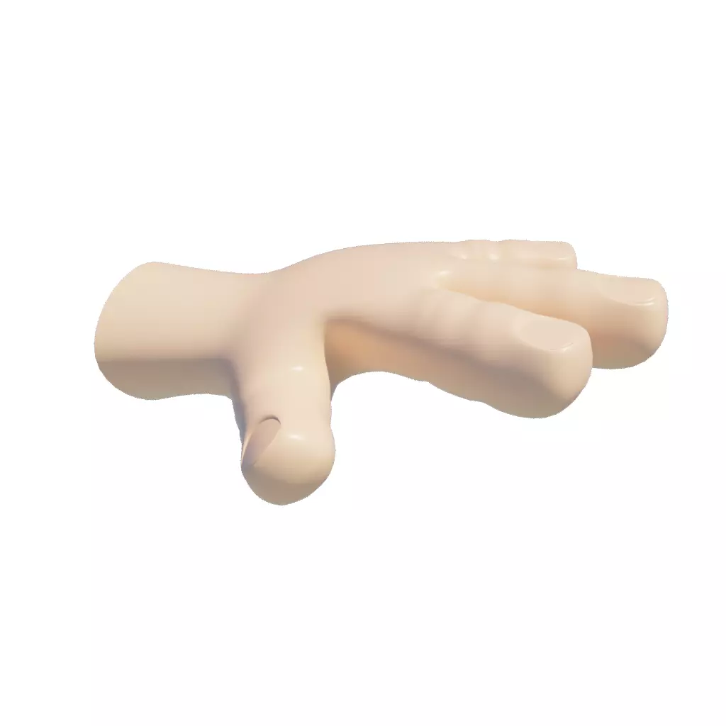 cartoonish hand Low-poly 3D model_2