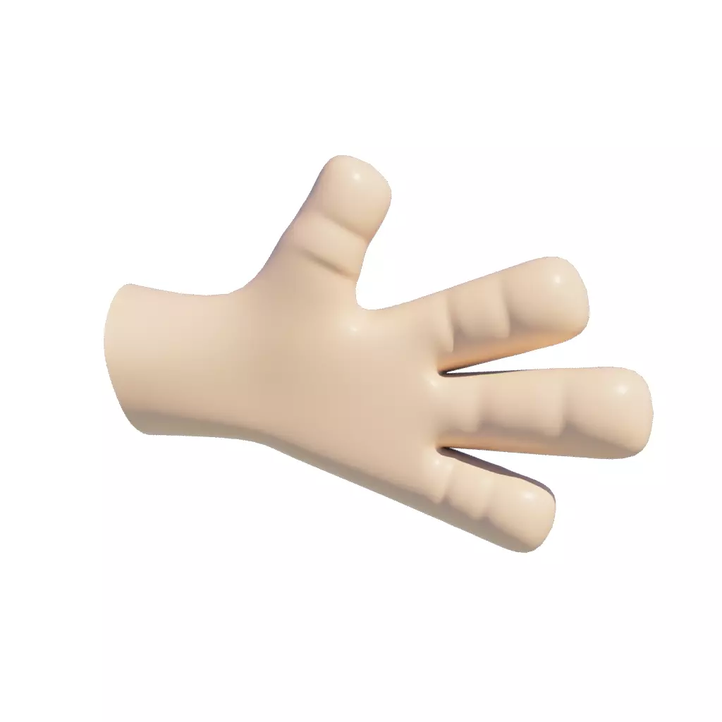 cartoonish hand Low-poly 3D model_1