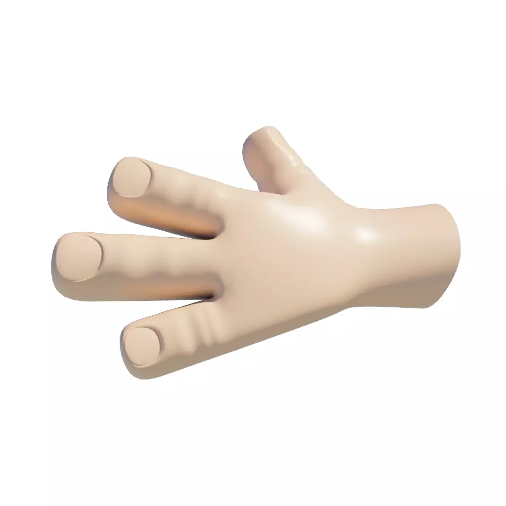 cartoonish hand Low-poly 3D model_0