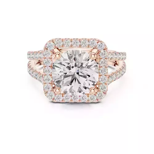 Split Shank Round Cut Diamond Wedding Ring 3DM STL Video