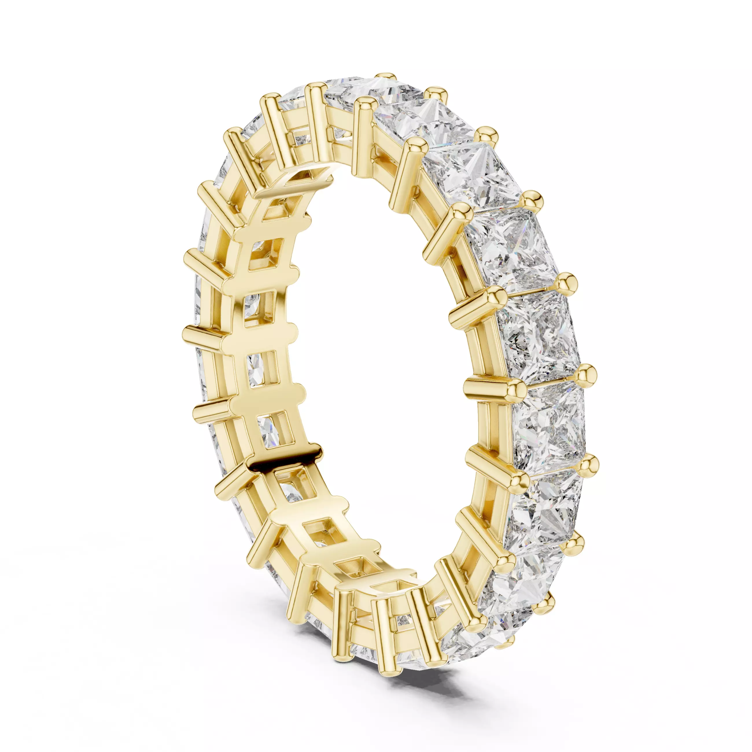 3mm Princess Cut  Full Eternity Wedding Band 3DM STL Video 3D print model_6