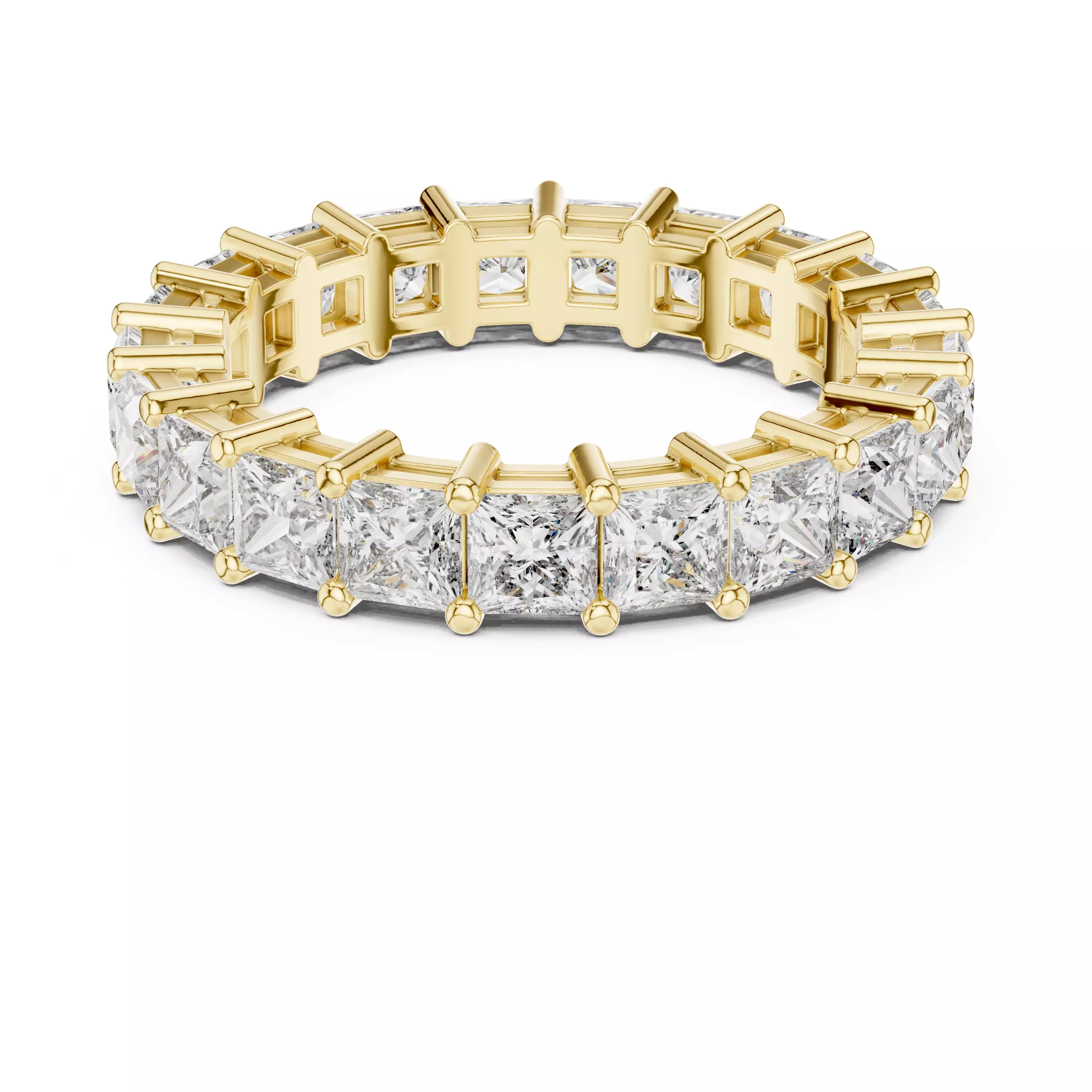 3mm Princess Cut  Full Eternity Wedding Band 3DM STL Video 3D print model_1