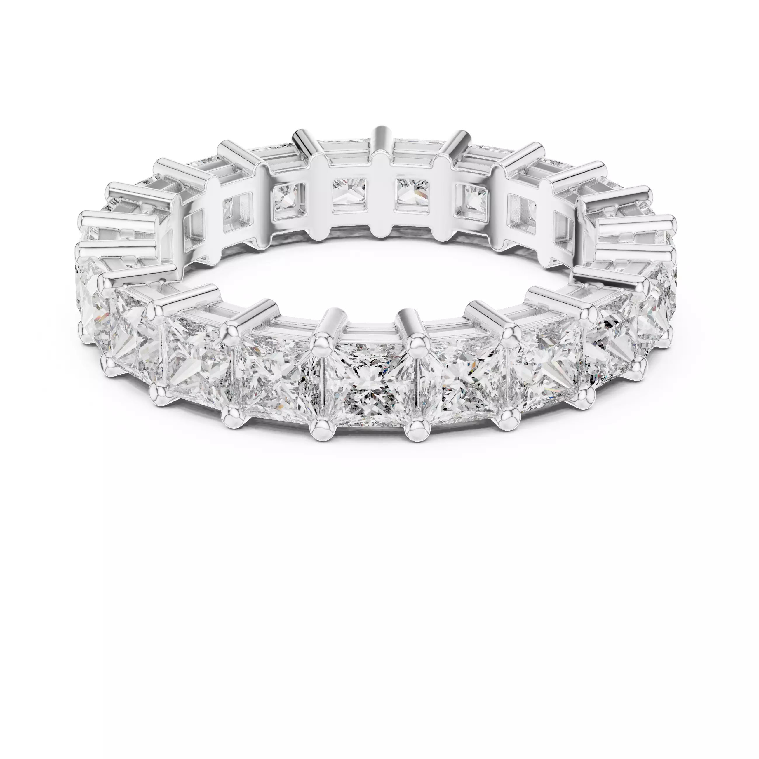 3mm Princess Cut  Full Eternity Wedding Band 3DM STL Video 3D print model_2