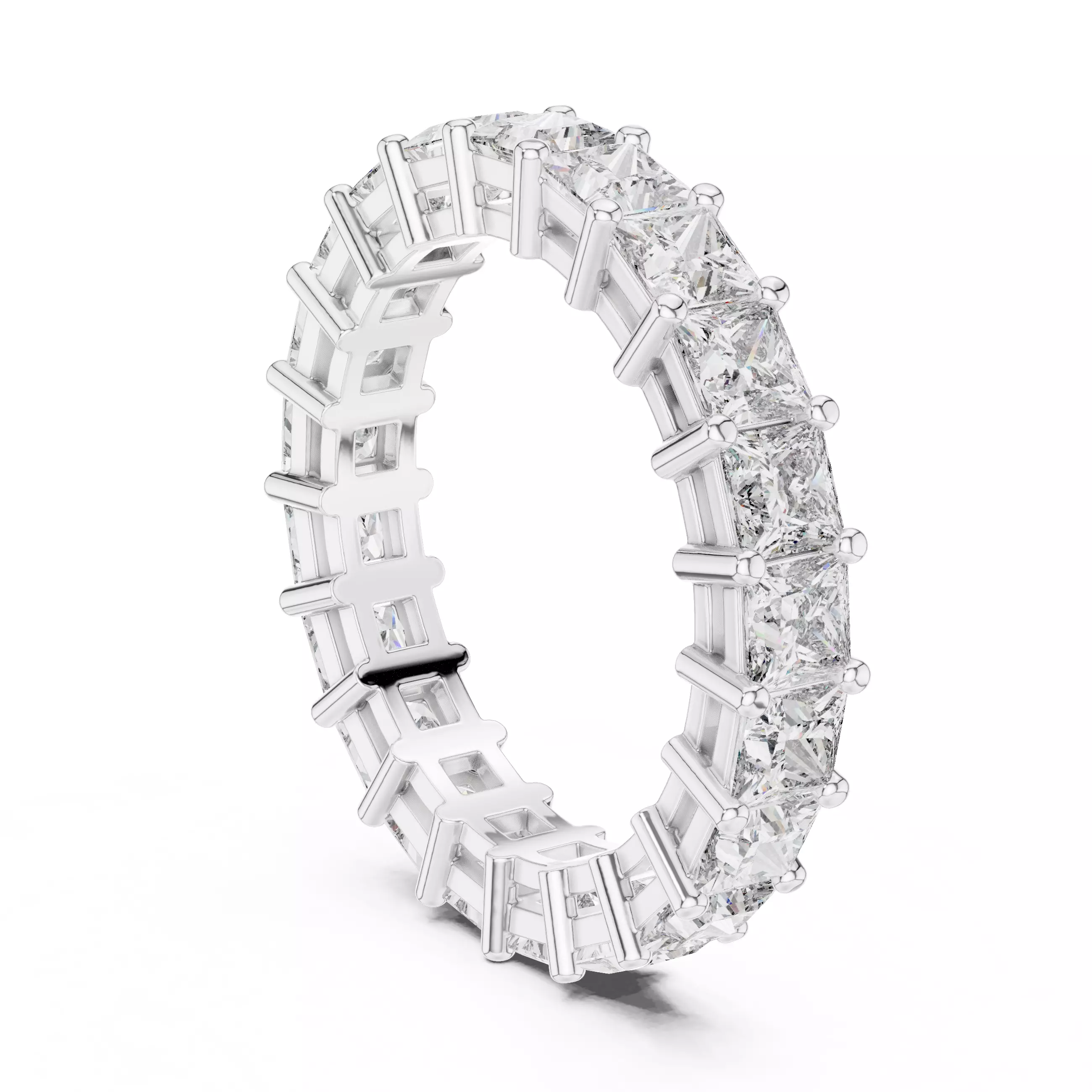 3mm Princess Cut  Full Eternity Wedding Band 3DM STL Video 3D print model_9