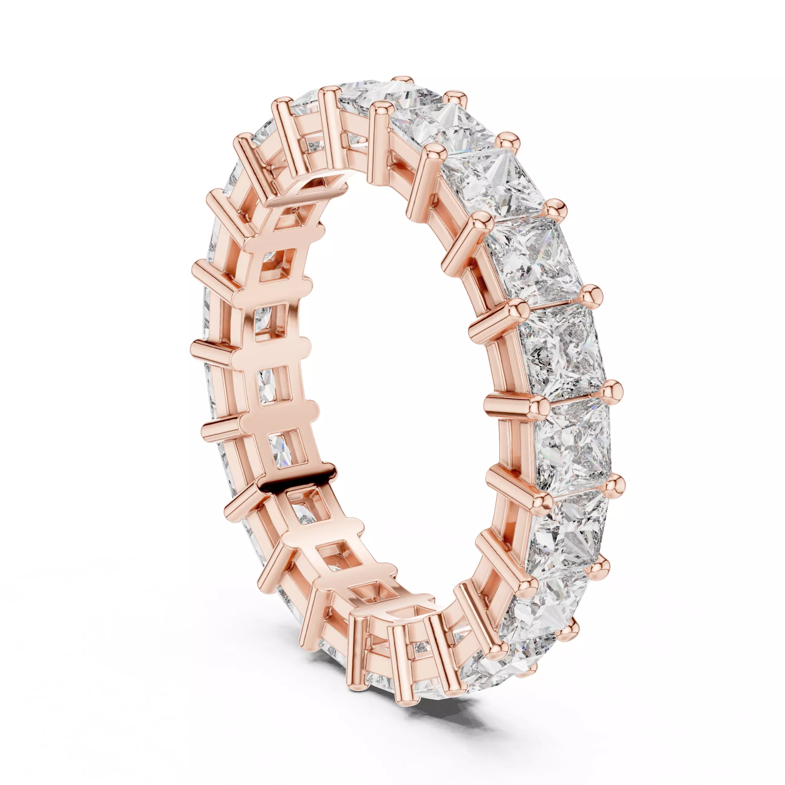 3mm Princess Cut  Full Eternity Wedding Band 3DM STL Video 3D print model_3