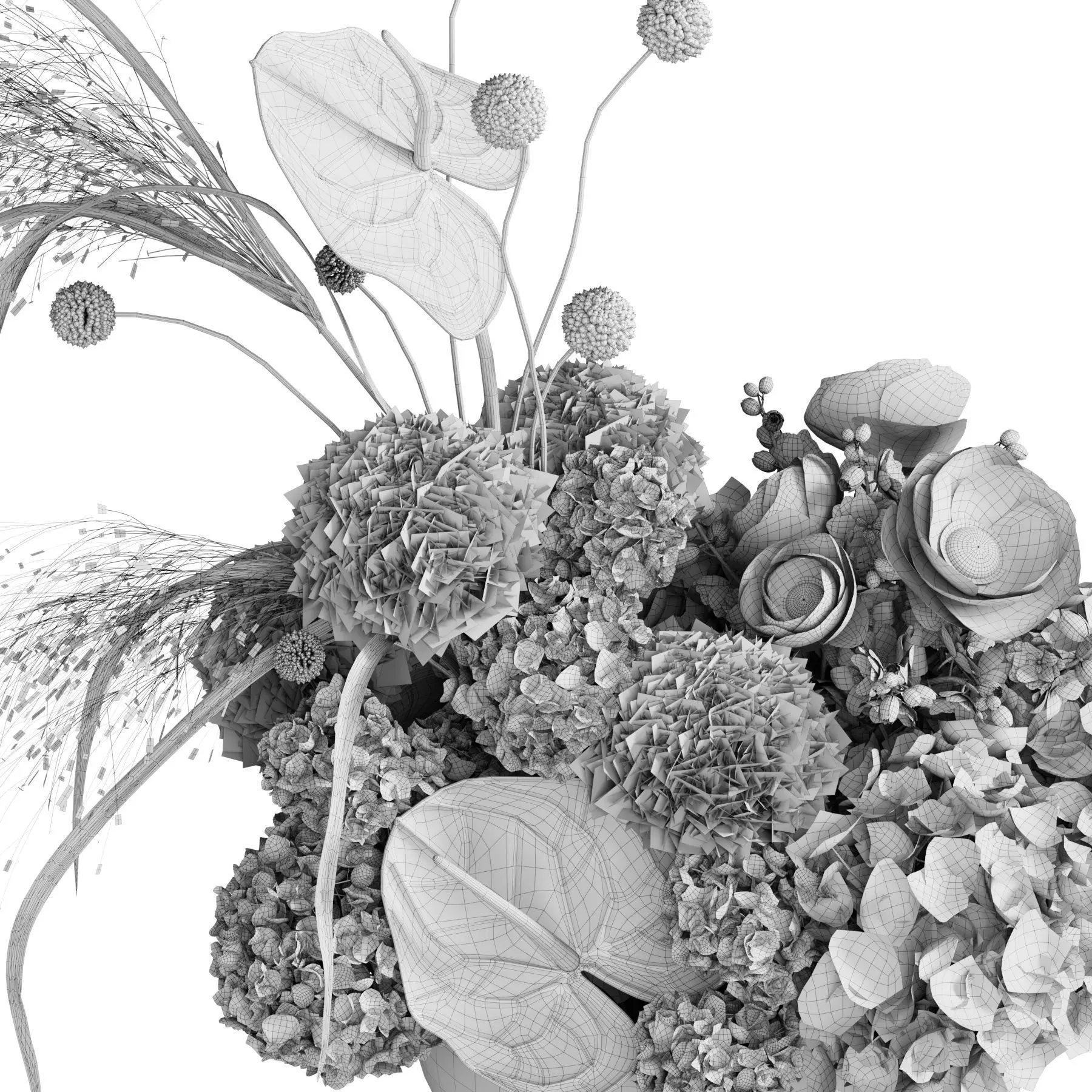 Flower In Vase 96 3D model_5