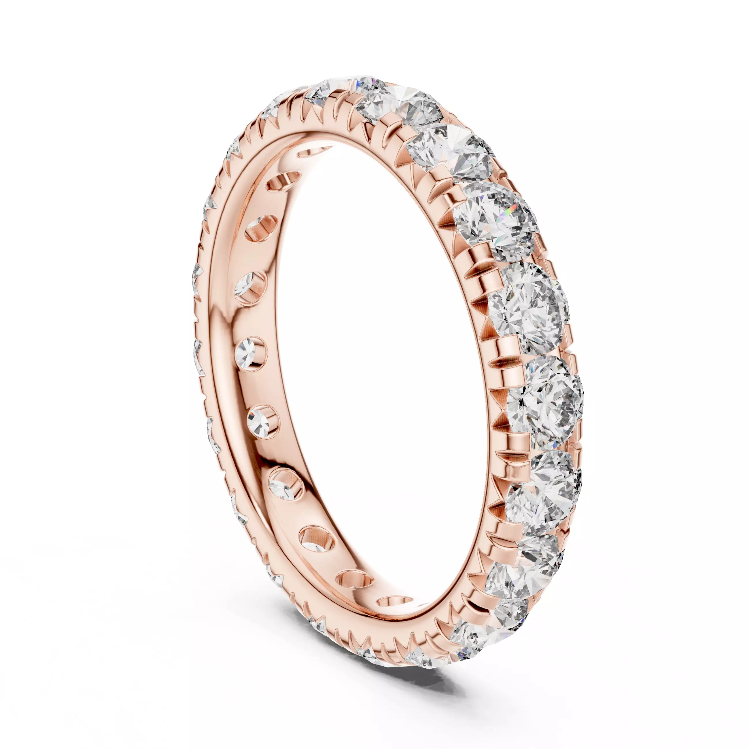 3mm Round Cut Full Eternity Wedding Band 3DM STL Video 3D print model_3