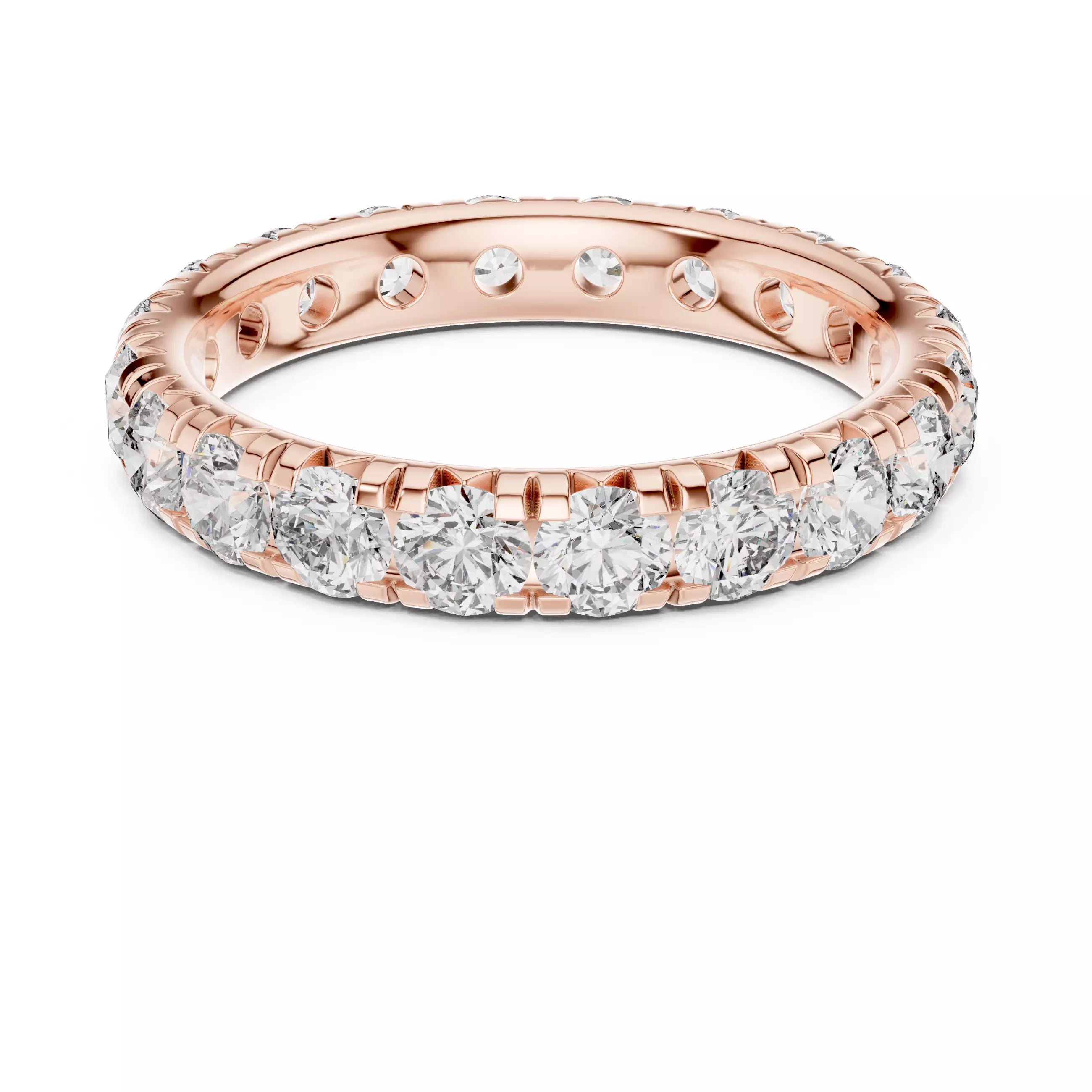 3mm Round Cut Full Eternity Wedding Band 3DM STL Video 3D print model_0