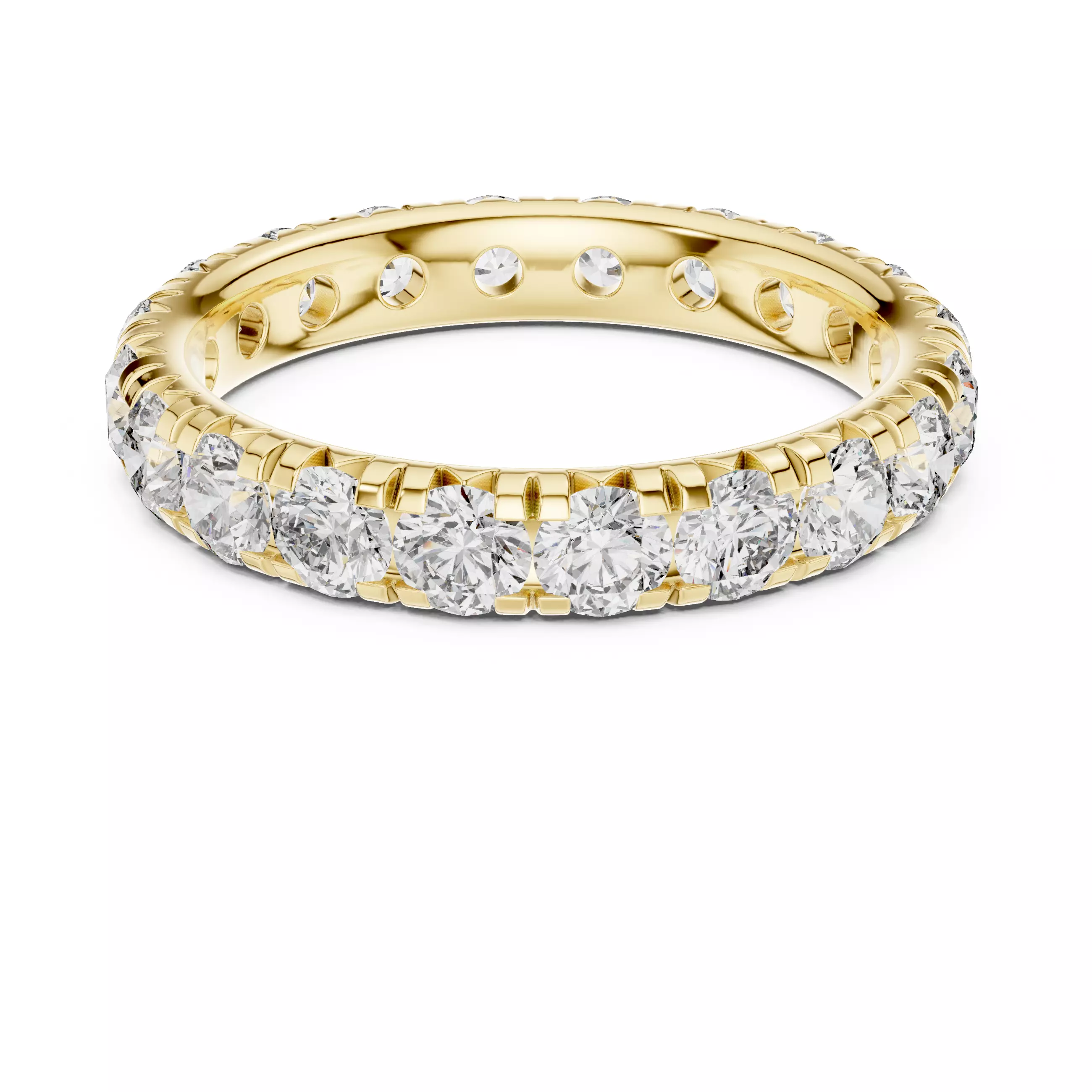 3mm Round Cut Full Eternity Wedding Band 3DM STL Video 3D print model_1