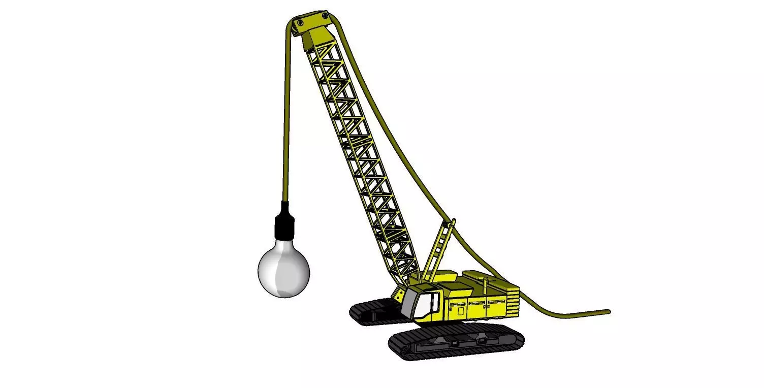 Crawler Crane Lamp Industrial Style Decorative Light 3D print model