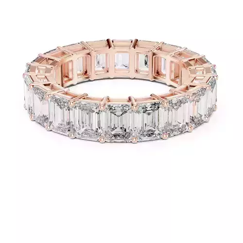 Full Eternity Emerald Cut Diamond Wedding Ring 3DM STL Video