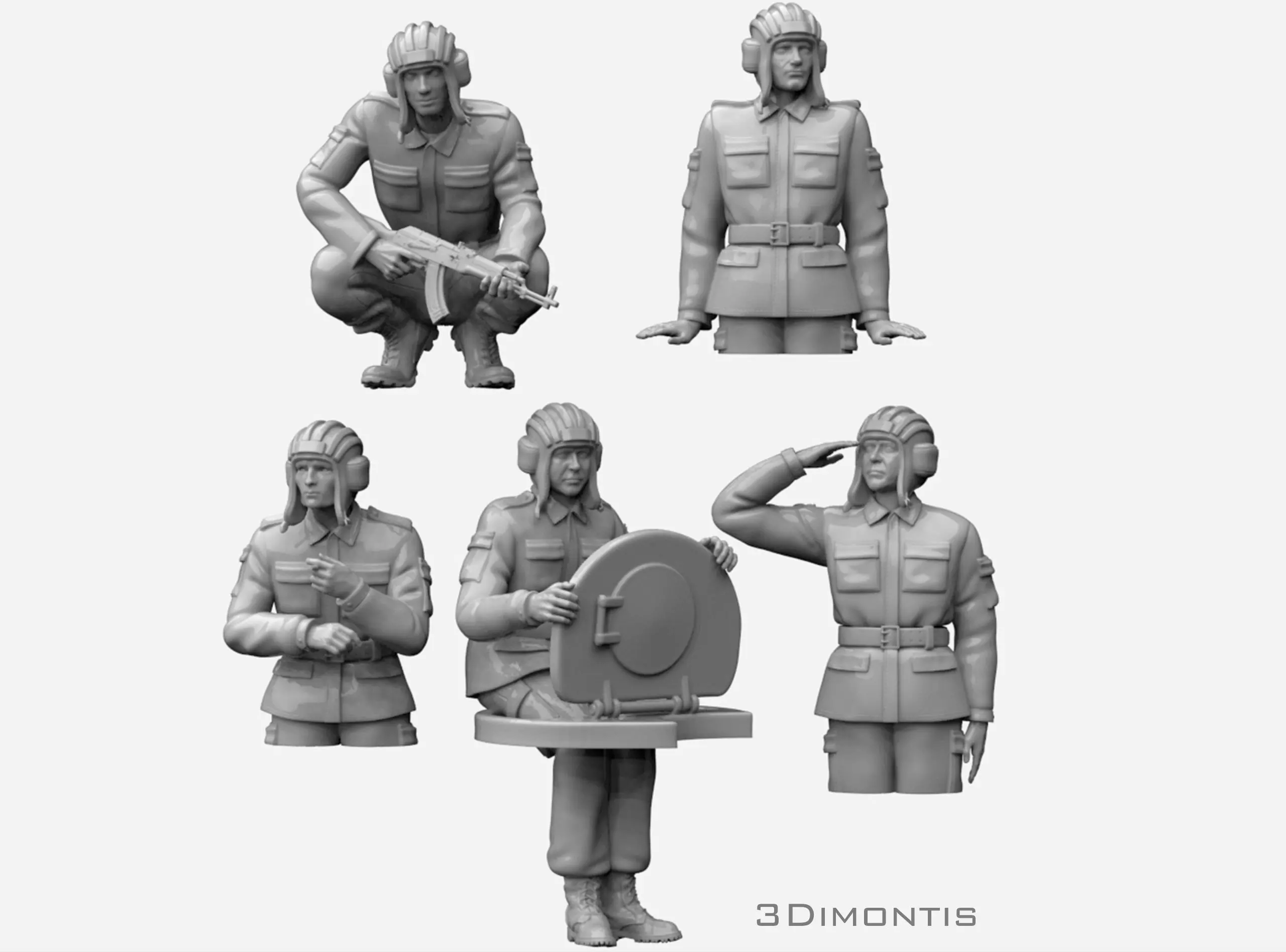 Russian Tank Crew 3D print model