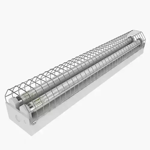 Dual Strip Fluorescent Fixture 3D model