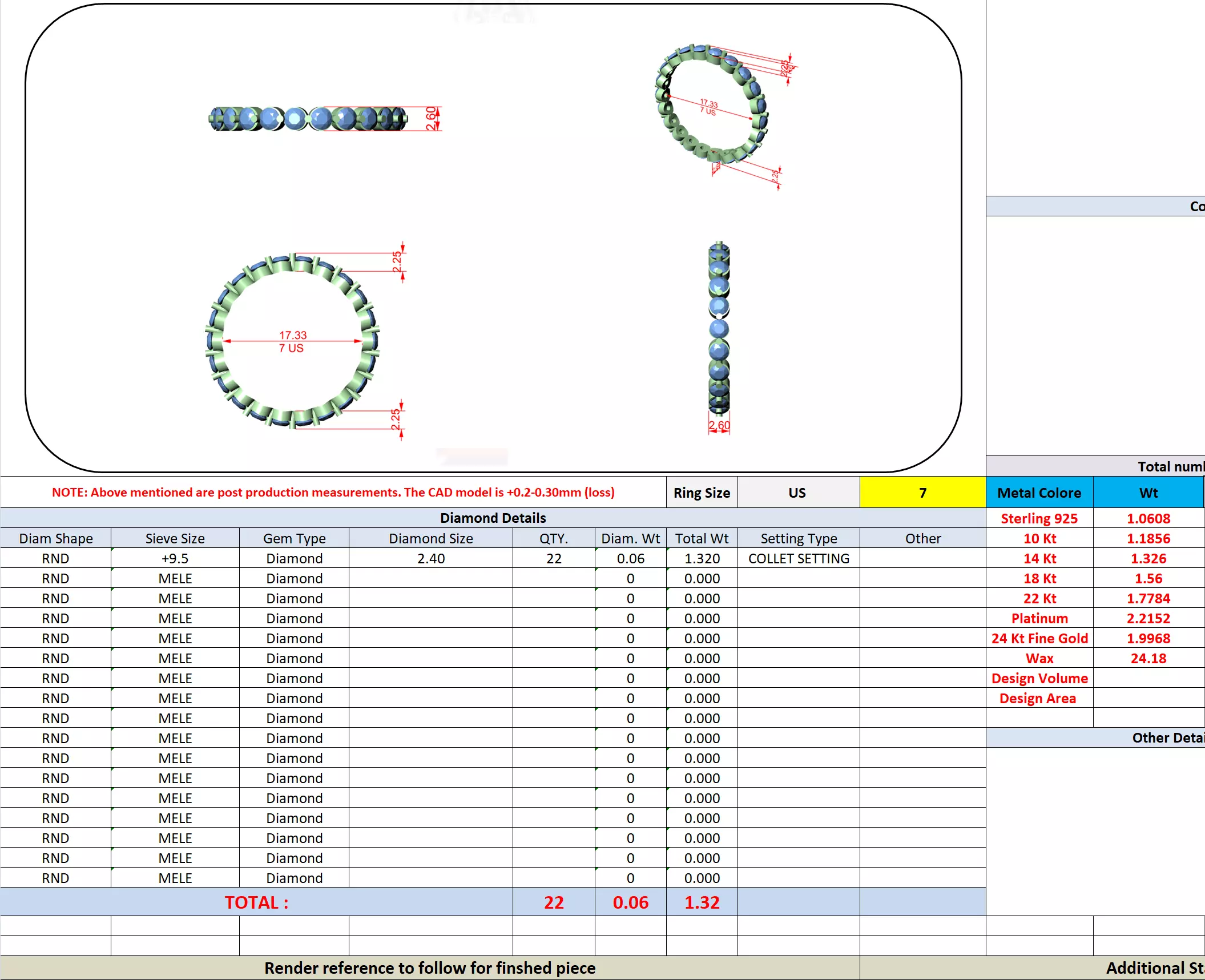 Bubble Prong Round Diamond Full Eternity Band 3DM STL Video 3D print model_13