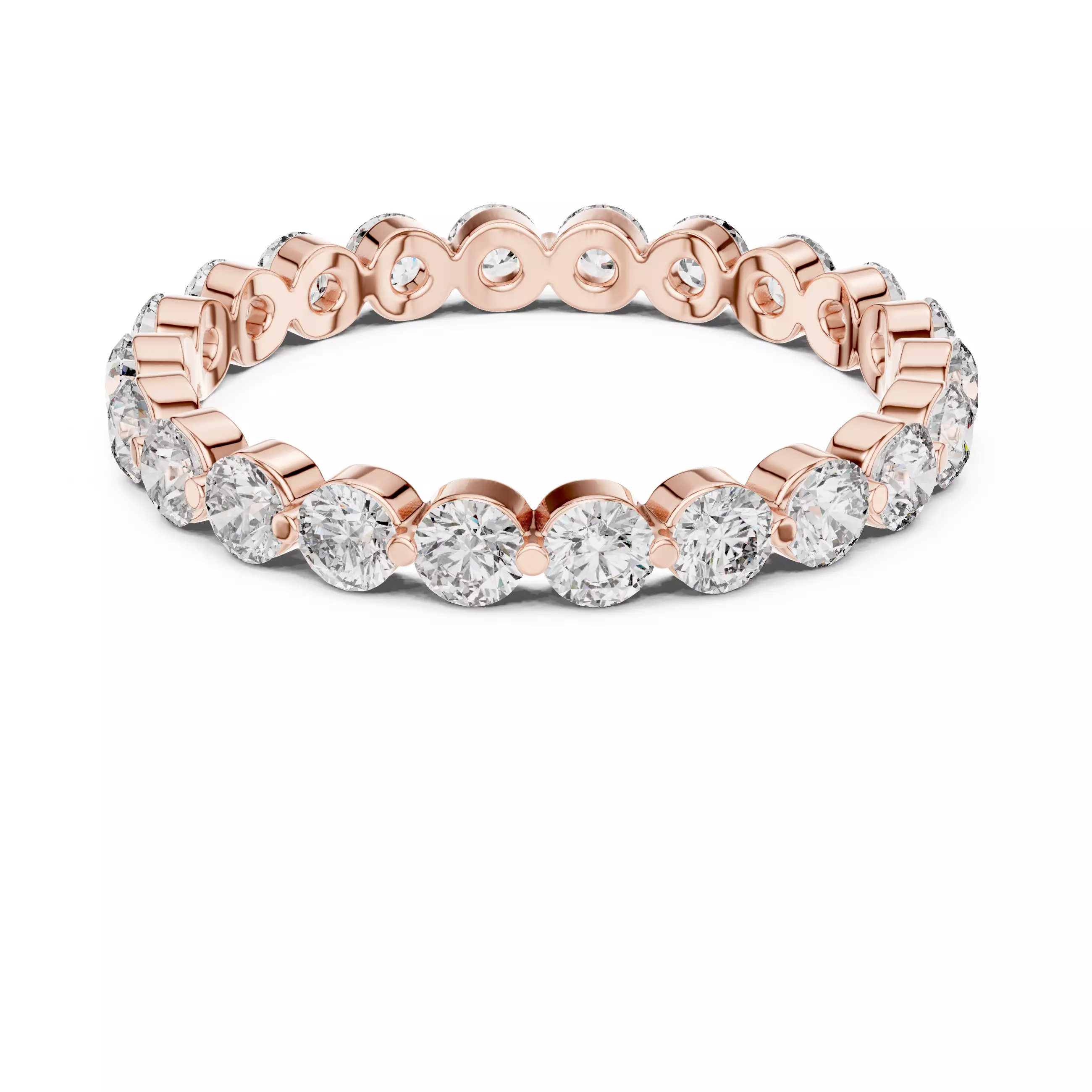 Bubble Prong Round Diamond Full Eternity Band 3DM STL Video 3D print model_5