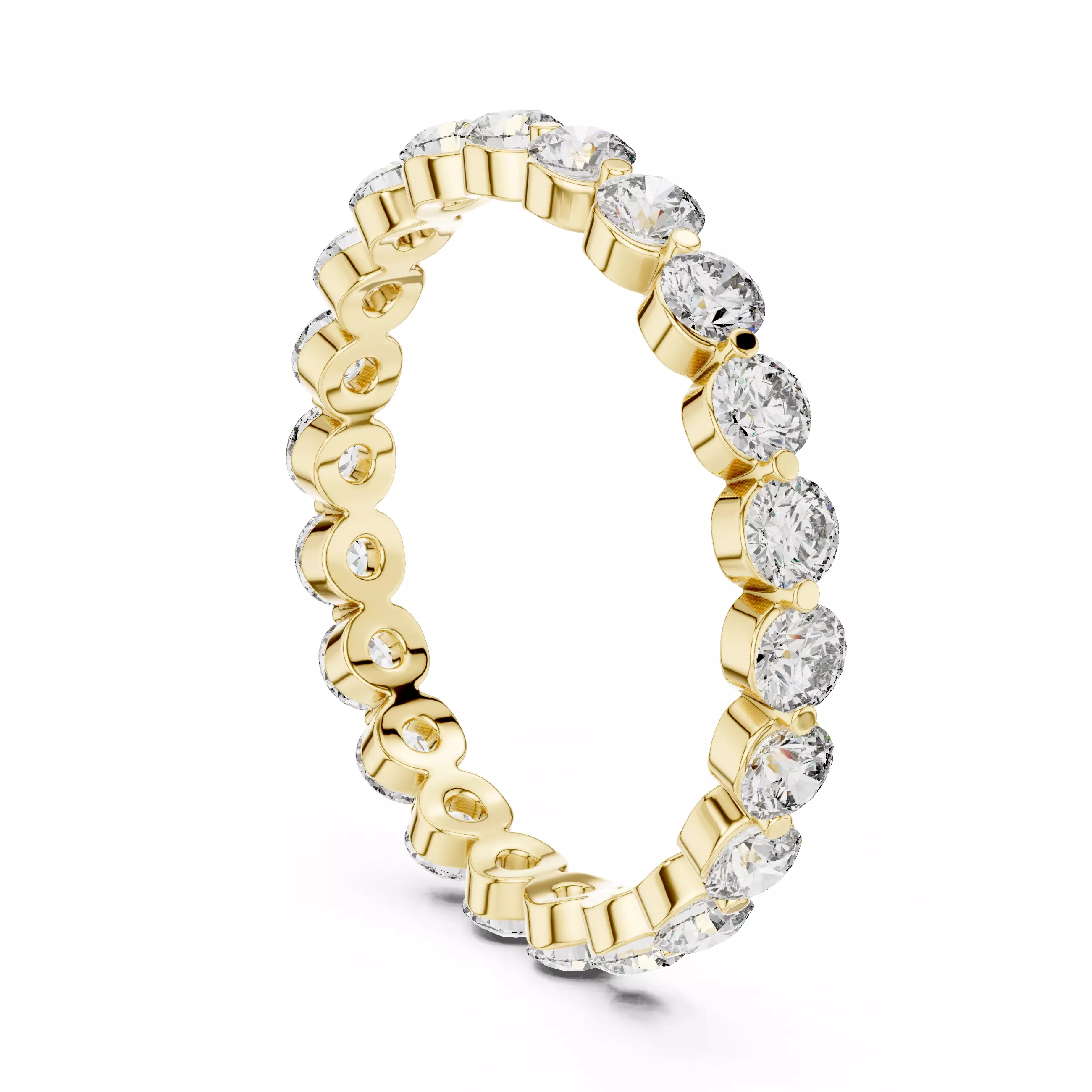 Bubble Prong Round Diamond Full Eternity Band 3DM STL Video 3D print model_6