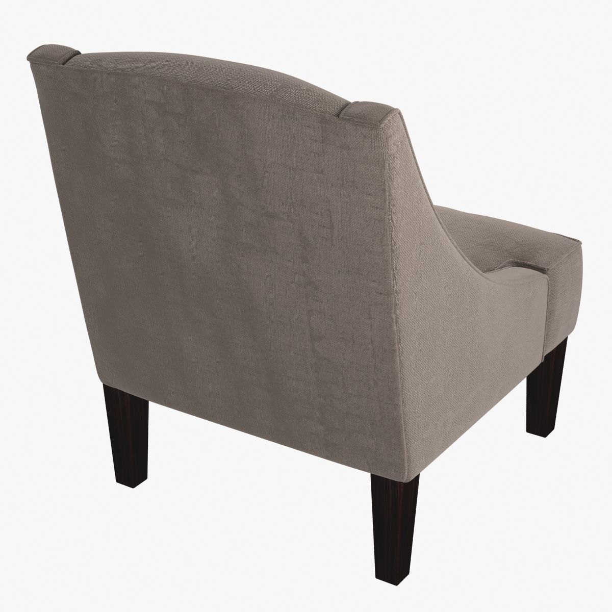 Custom made lounge armchair in beige textile 3D model_6