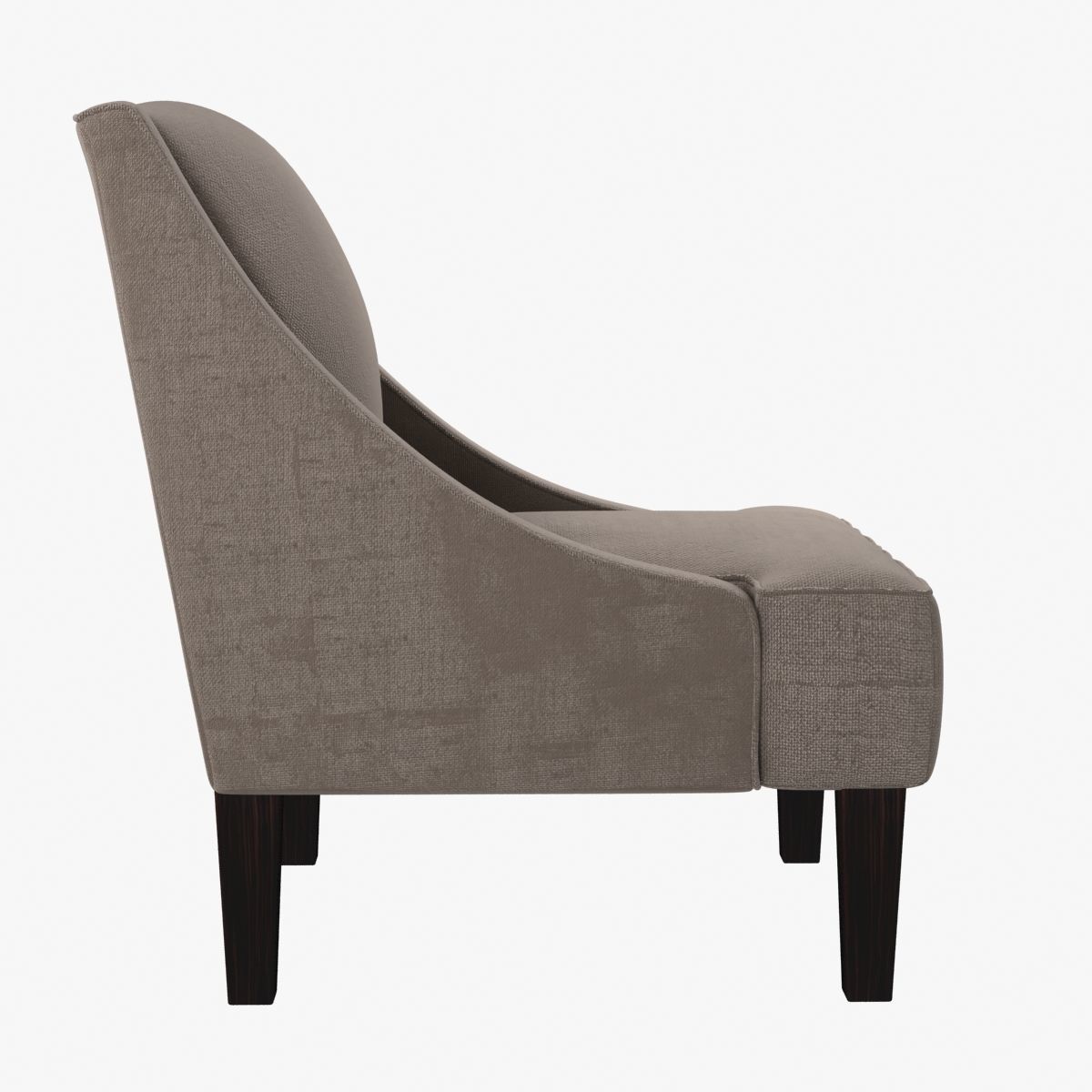 Custom made lounge armchair in beige textile 3D model_4