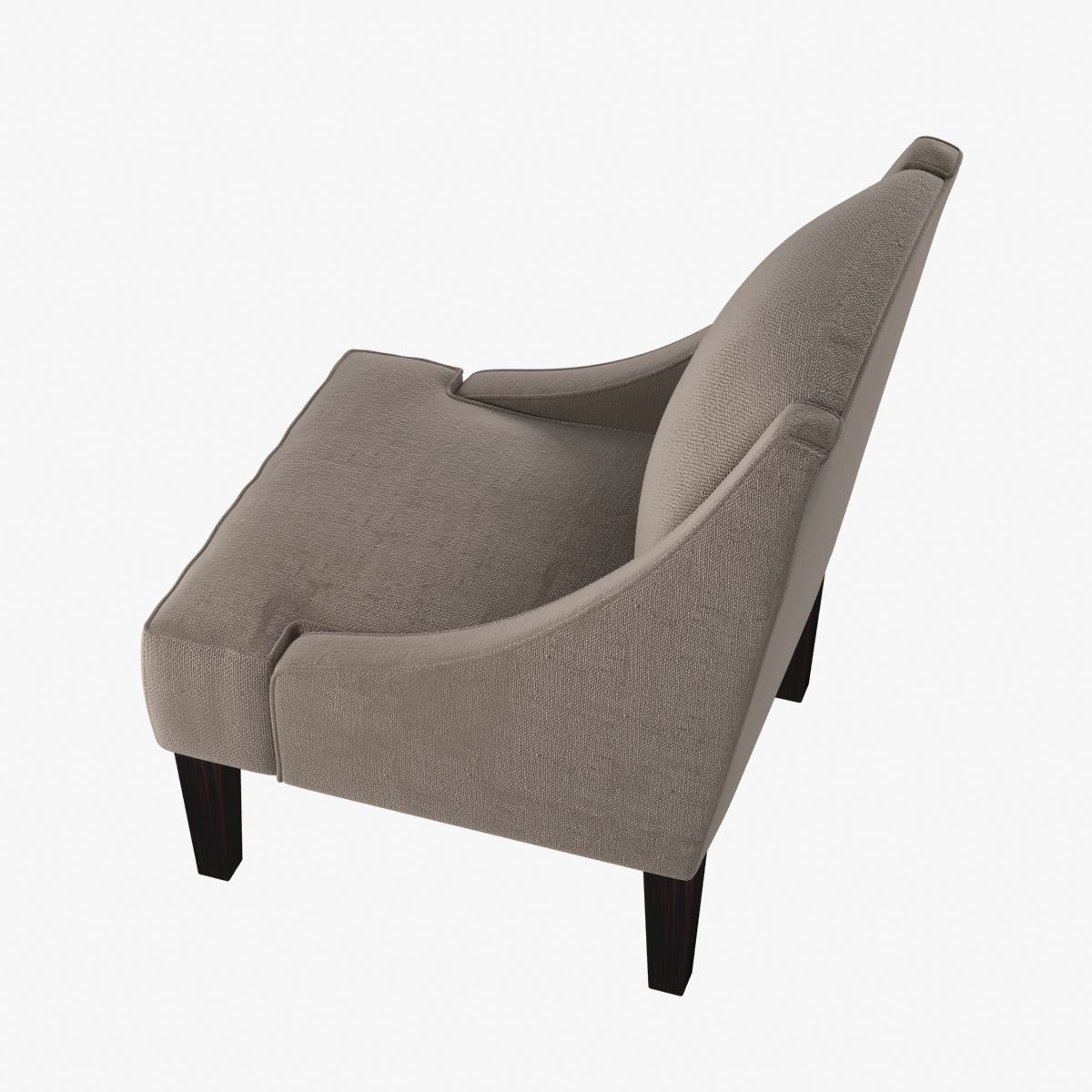 Custom made lounge armchair in beige textile 3D model_5