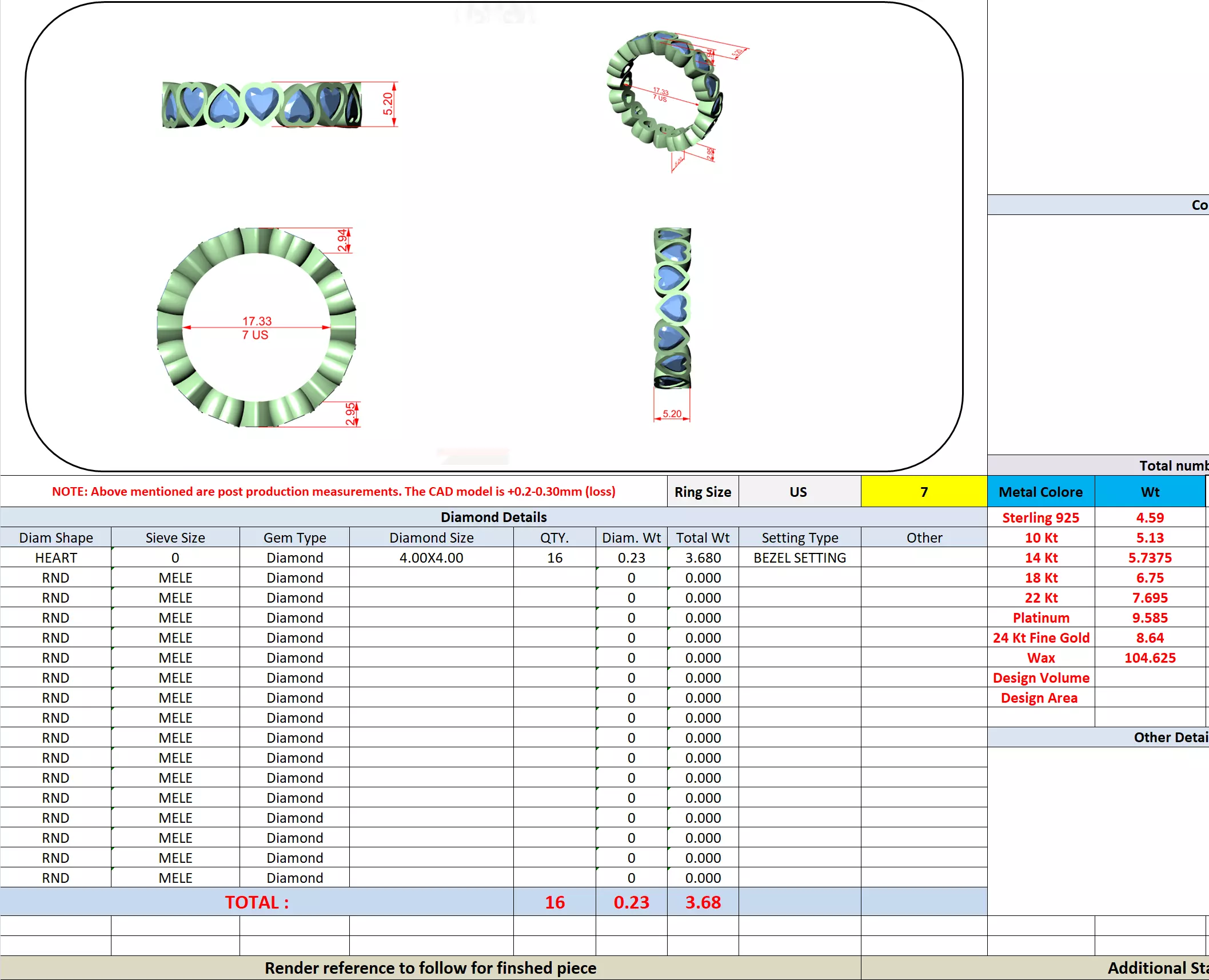 Bezel Set 4mm Heart Cut Diamond Wedding Band 3DM STL Video 3D print model_19