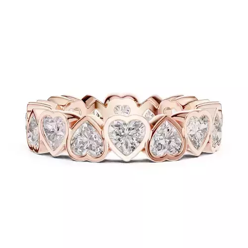 Bezel Set 4mm Heart Cut Diamond Wedding Band 3DM STL Video 3D print model