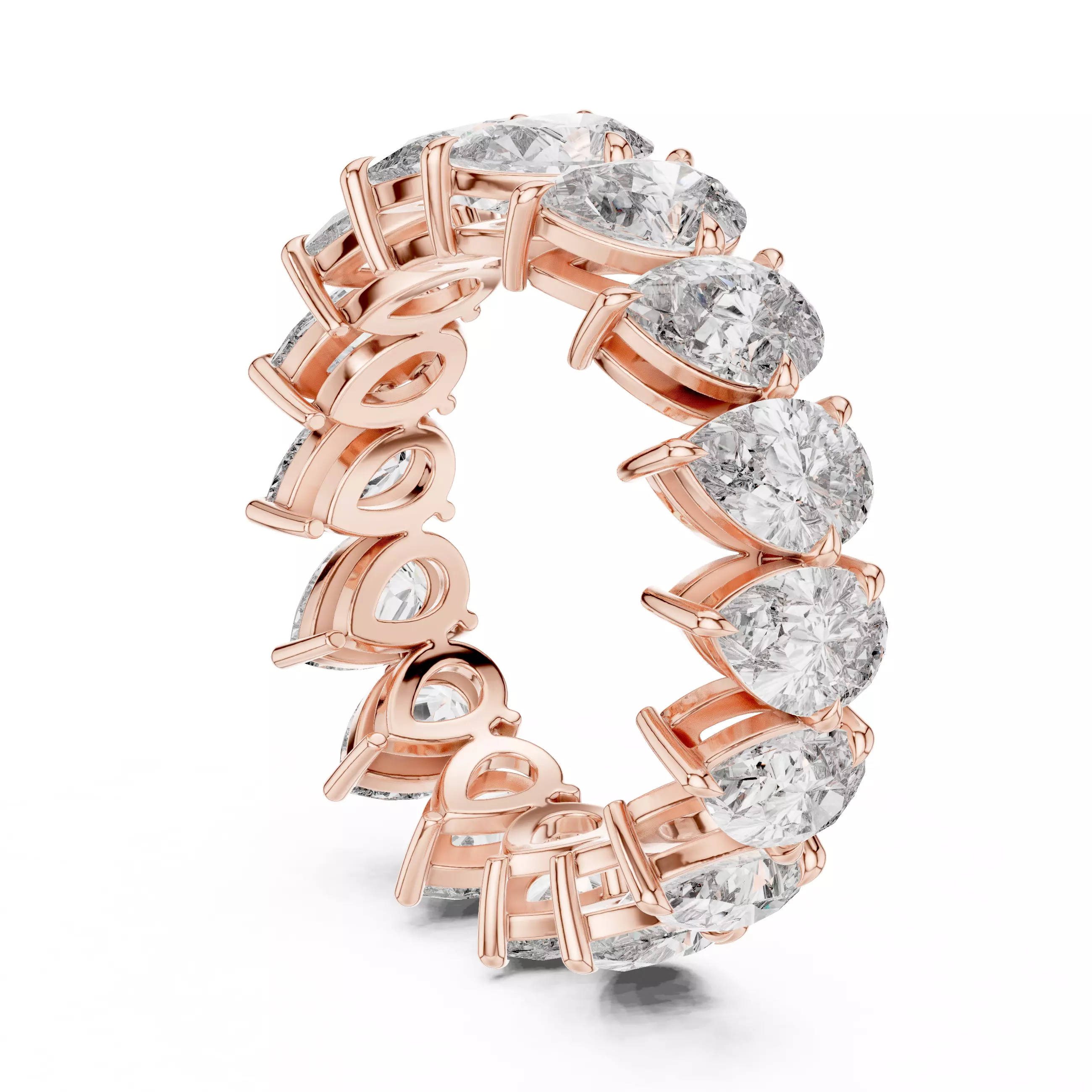 6x4mm Pear Cut Full Eternity Stacking Wedding Band 3DM STL Video 3D print model_3