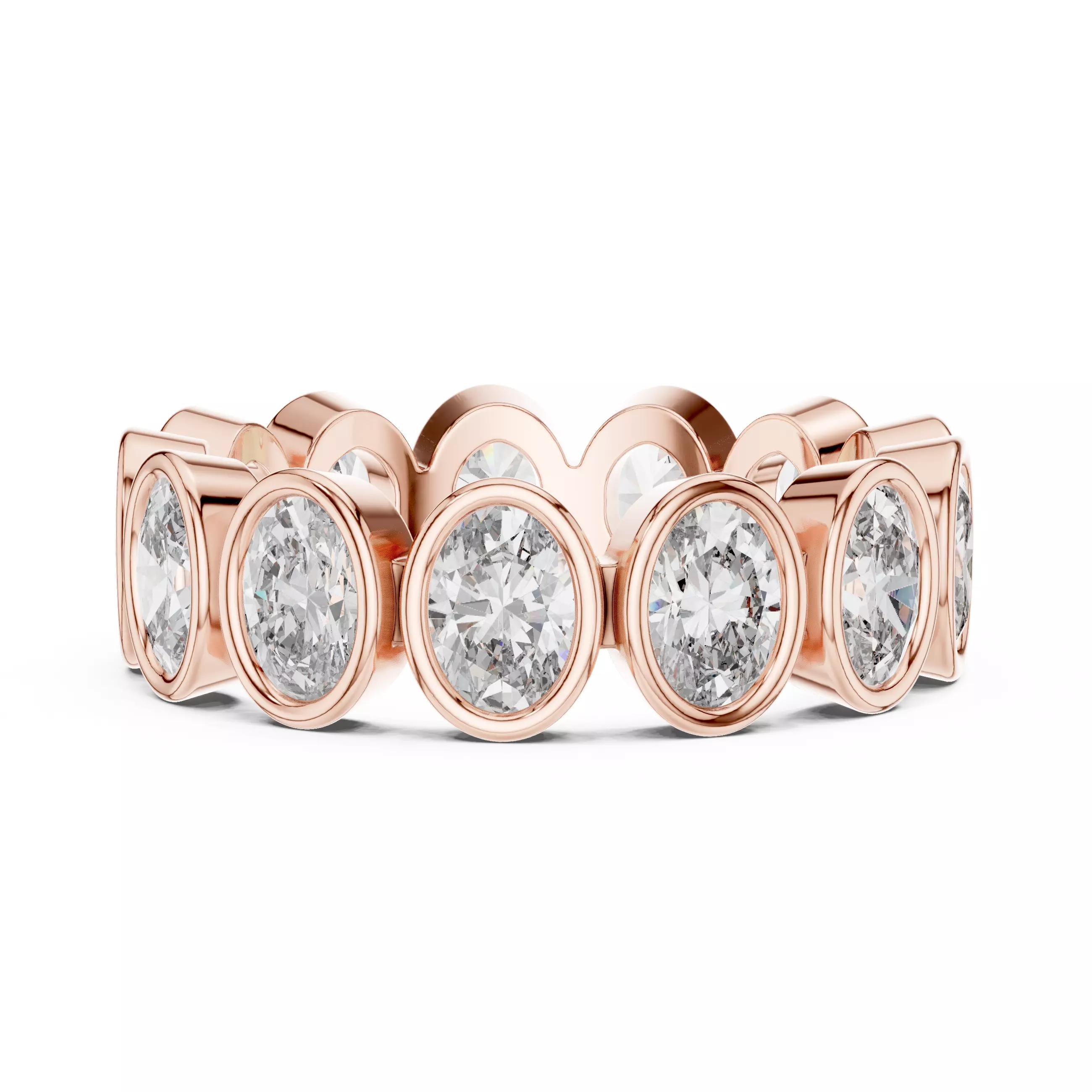 Oval Cut Diamond Full Eternity Wedding Band 3DM STL Video 3D print model_0