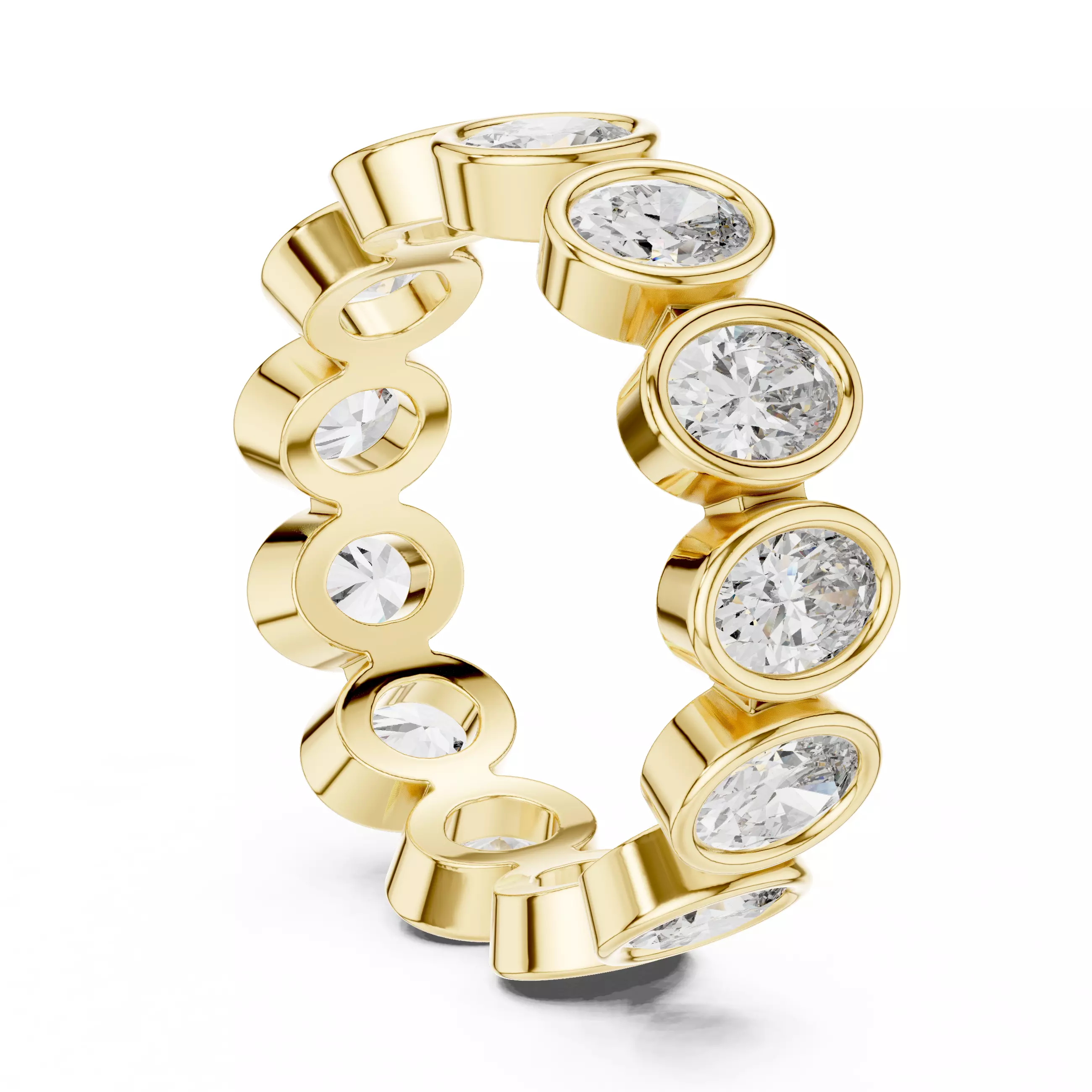 Oval Cut Diamond Full Eternity Wedding Band 3DM STL Video 3D print model_6