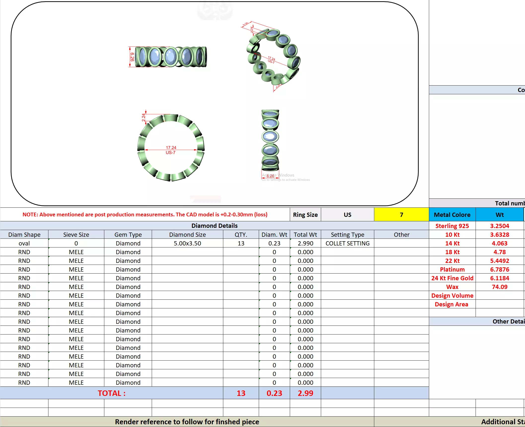 Oval Cut Diamond Full Eternity Wedding Band 3DM STL Video 3D print model_13