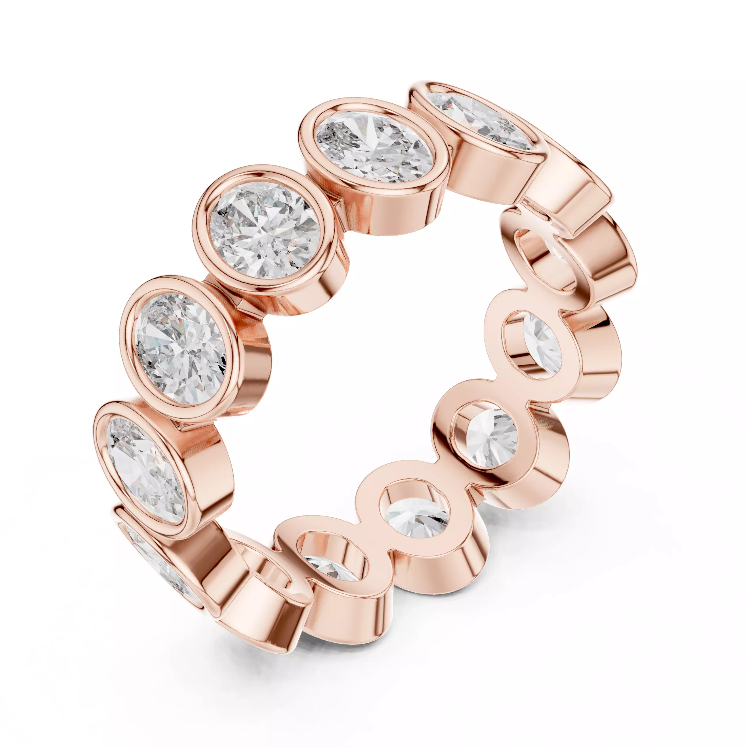 Oval Cut Diamond Full Eternity Wedding Band 3DM STL Video 3D print model_4