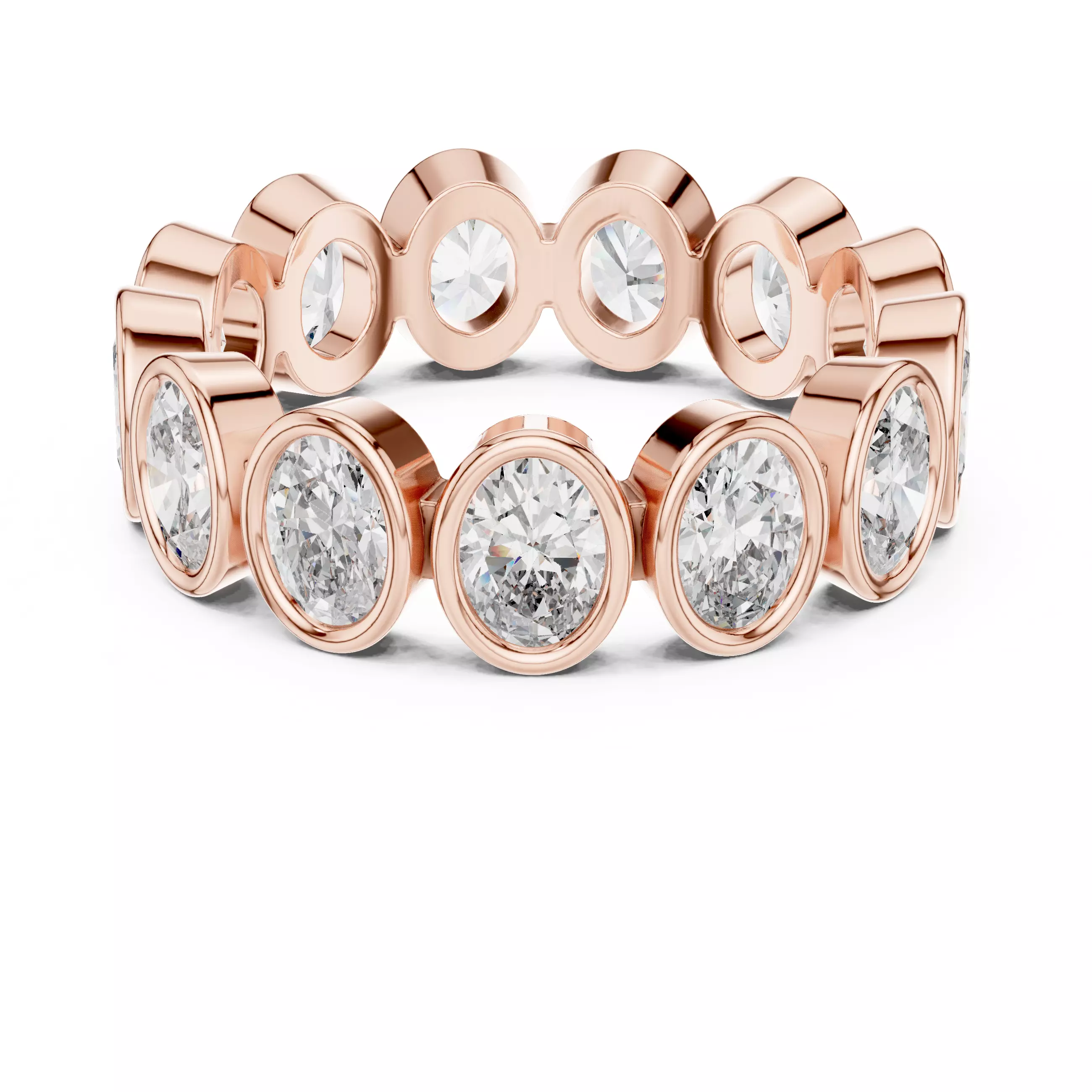 Oval Cut Diamond Full Eternity Wedding Band 3DM STL Video 3D print model_5