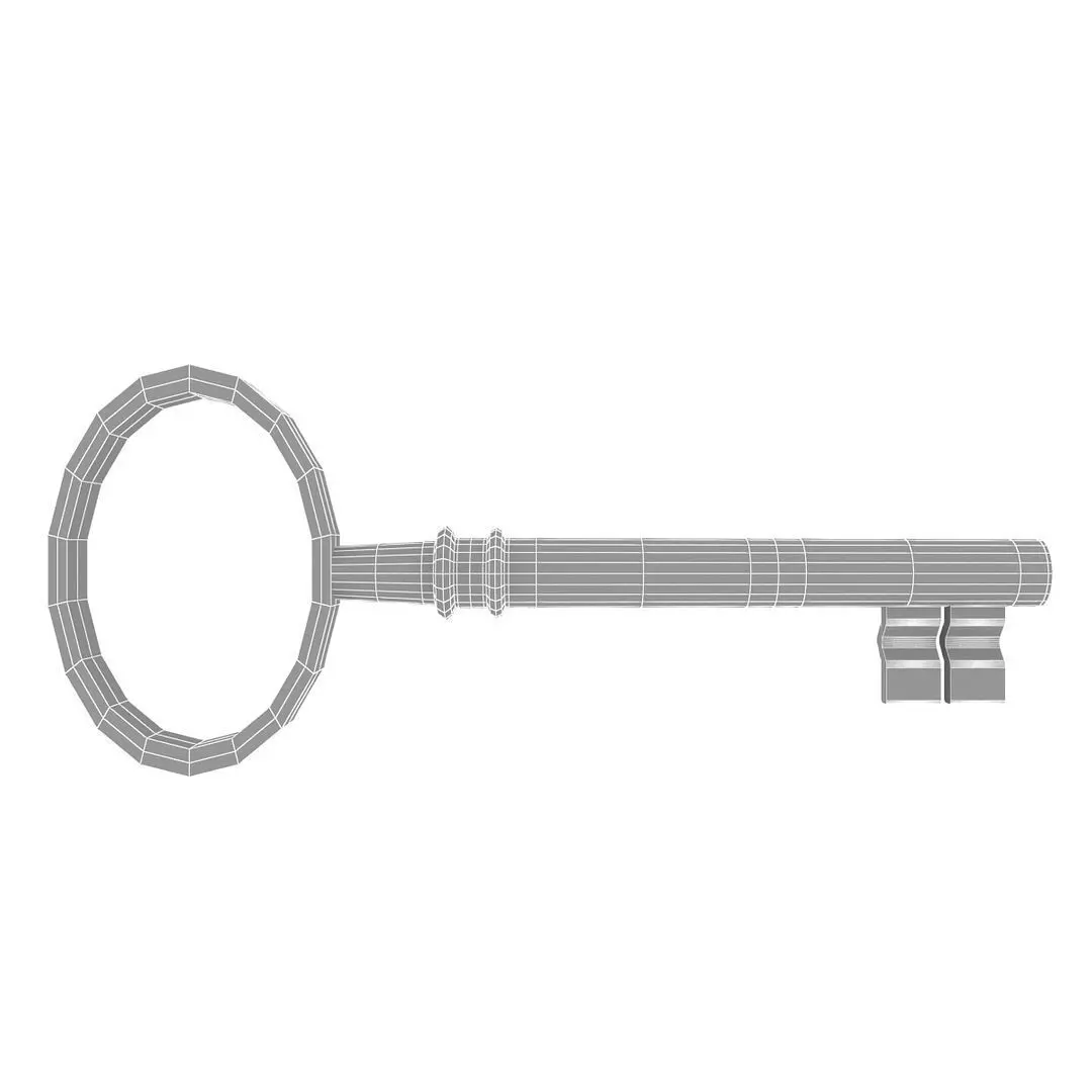 old Key Low-poly 3D model_5