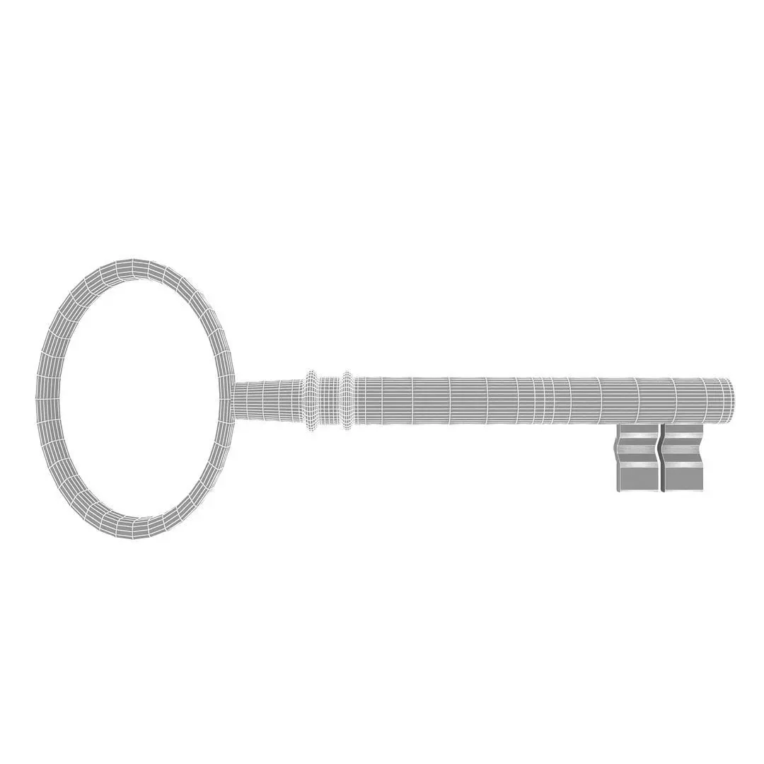 old Key Low-poly 3D model_6