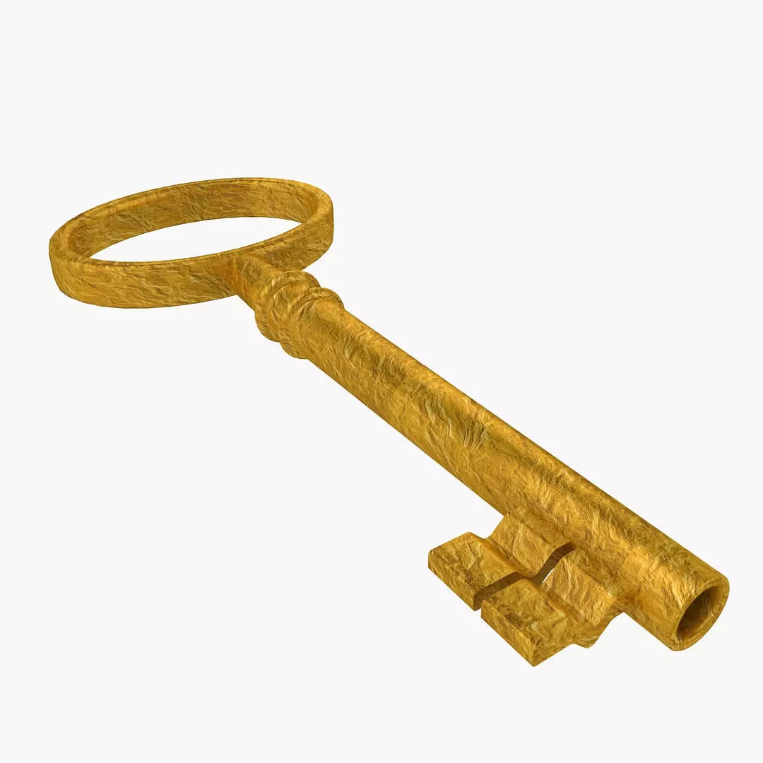 old Key Low-poly 3D model_1